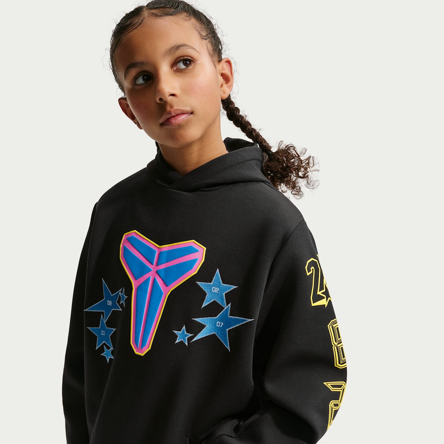 Детское флисовое баскетбольное худи Nike Kobe All-Star Weekend, цвет: Чёрный / Жёлтый — фото 2