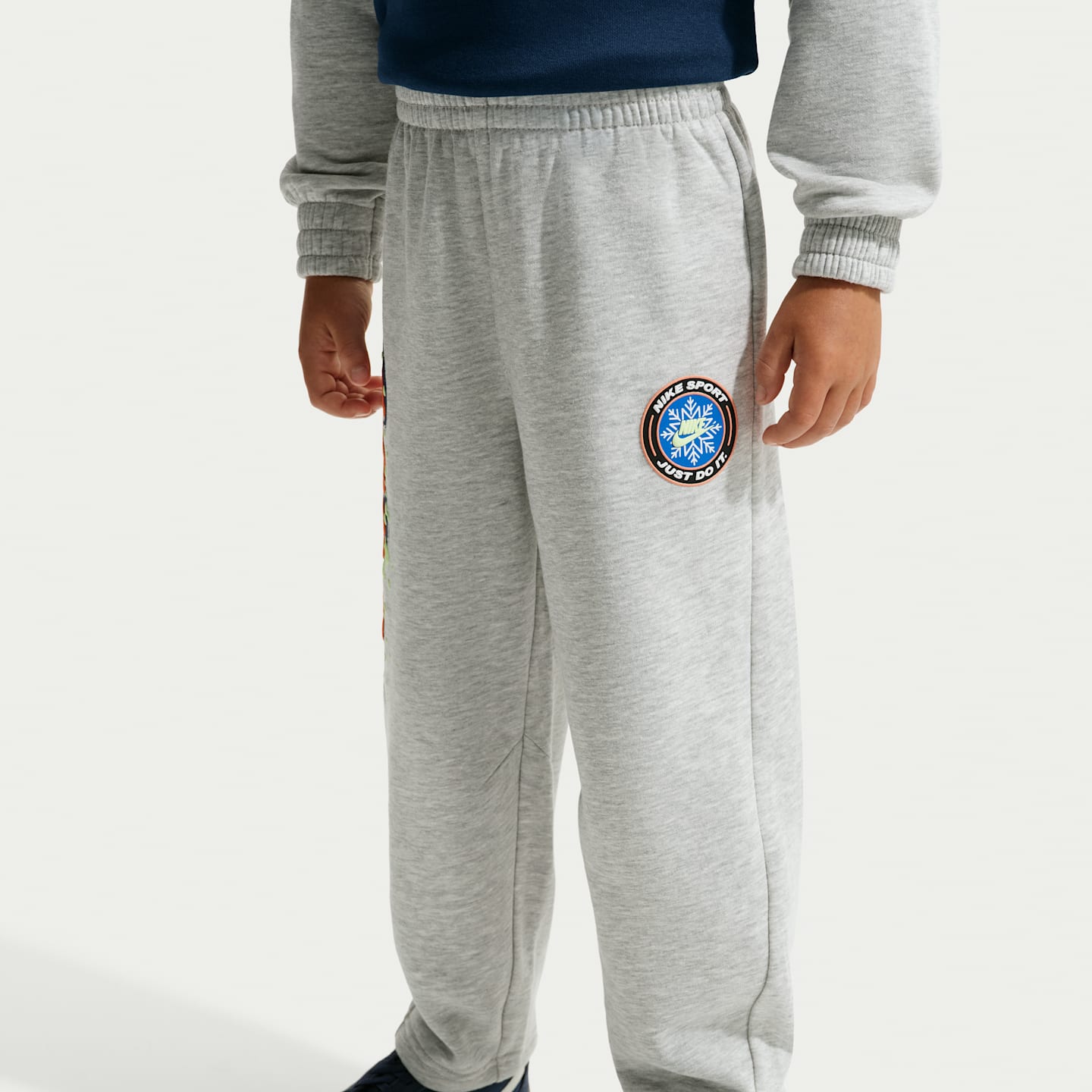 Детские комплекты Nike Sportswear Snow Motion Twofer Fleece 2-Piece Set, цвет: Серый меланжевый — фото 4