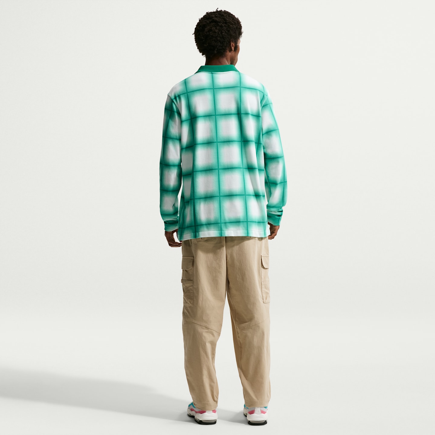 Мужское поло для гольфа Nike Fairway Fresh Dri-FIT с длинным рукавом, свободный крой, цвет: Malachite/Malachite — фото 5