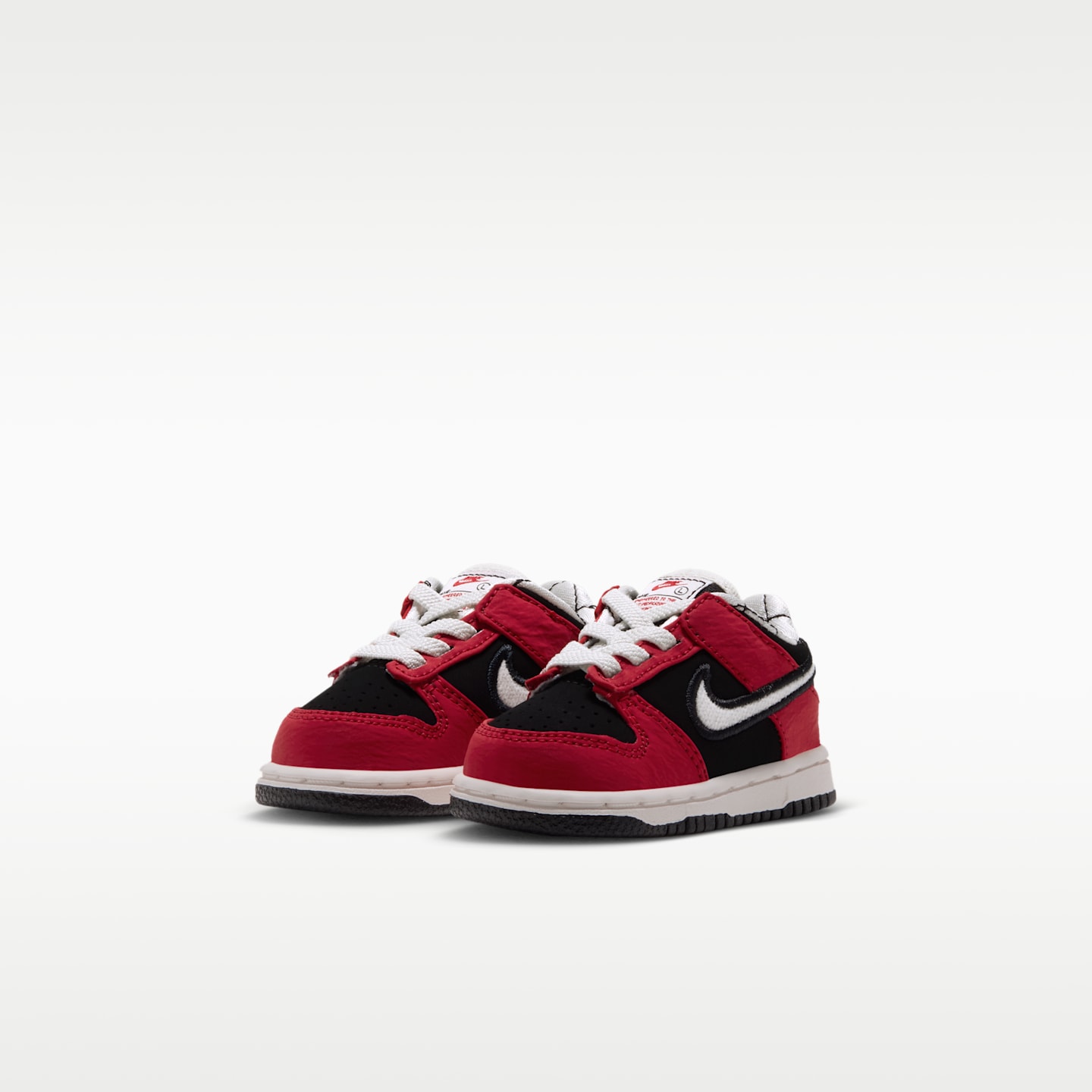 Детские кроссовки Nike Dunk Low LV8 для малышей, цвет: Чёрный / Красный — фото 5