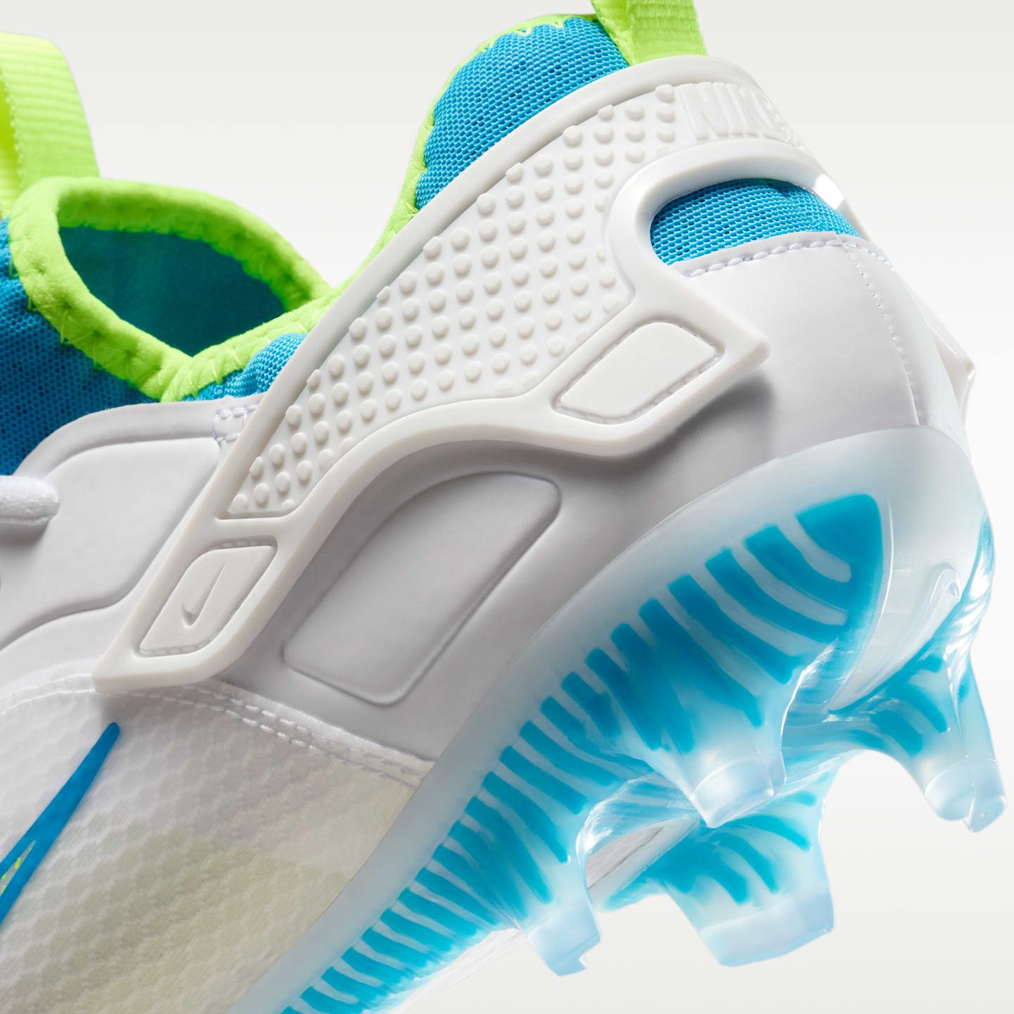 Женские бутсы Nike Huarache 9 Elite Low LAX SE Lacrosse, цвет: Белый / Яркий синий — фото 9