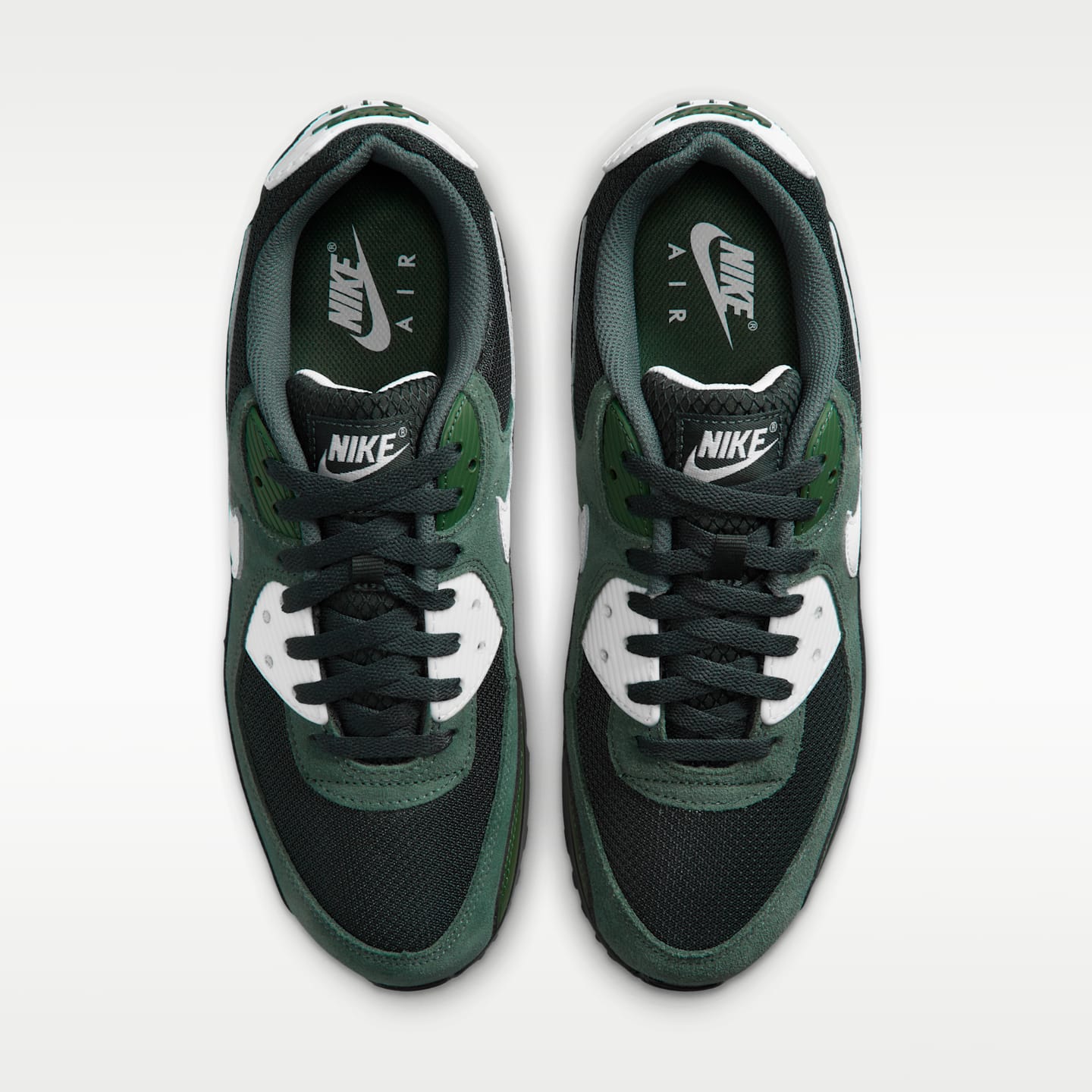 Мужские кроссовки Nike Air Max 90, цвет: Чёрный еловый / Зелёный — фото 4