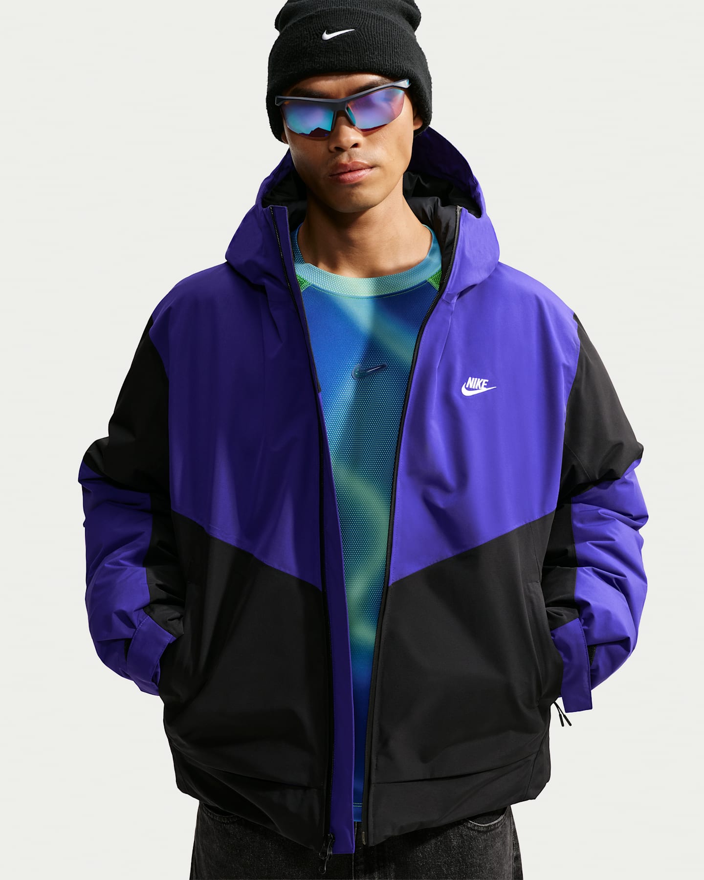 Мужская куртка Nike Windrunner PrimaLoft® Storm-FIT ADV, цвет: Чёрный / Белый — фото 10