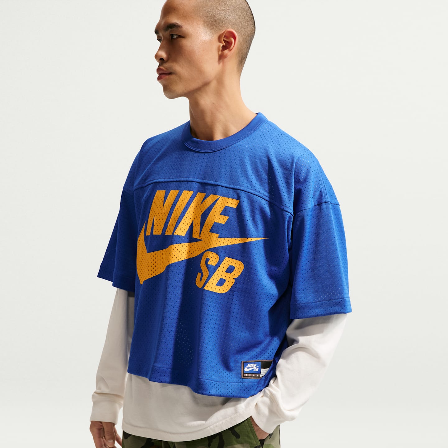 Мужской топ Nike SB Mesh Football Jersey Skate Top, цвет: Королевский синий — фото 3
