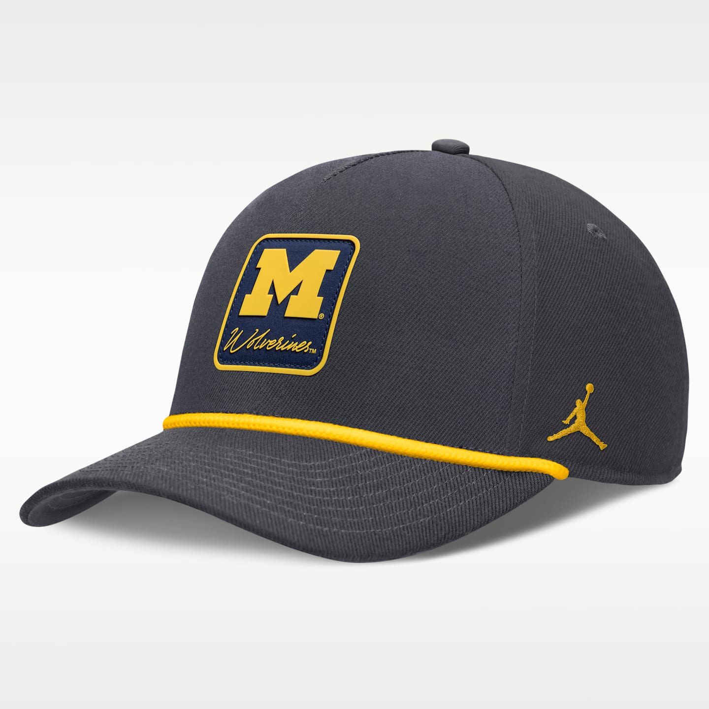 Мужская кепка A-Frame Jordan Brand Dri-FIT College Michigan Primetime Rise, цвет: Антрацитовый — фото 1