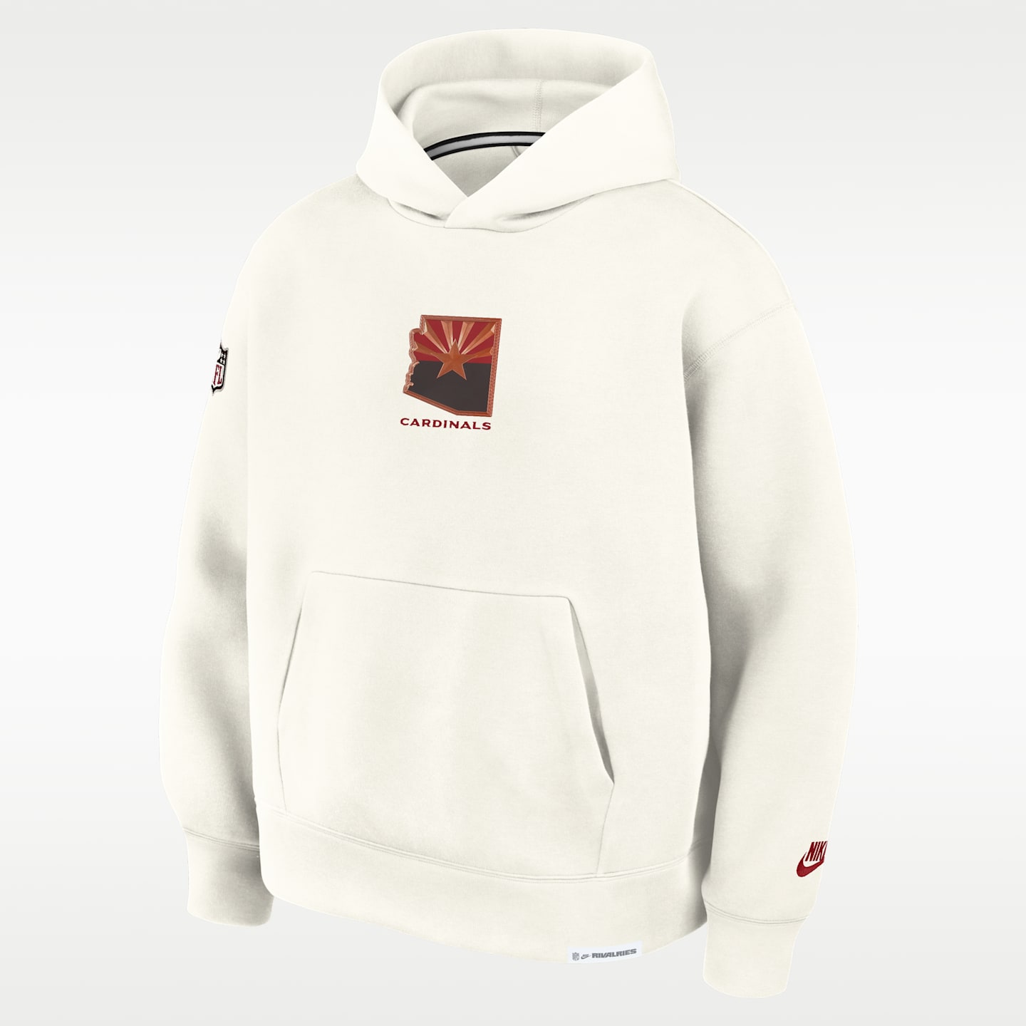 Мужское худи Nike Arizona Cardinals Rivalries Collection Oversized Tech Fleece NFL, цвет: Кремовый — фото 9