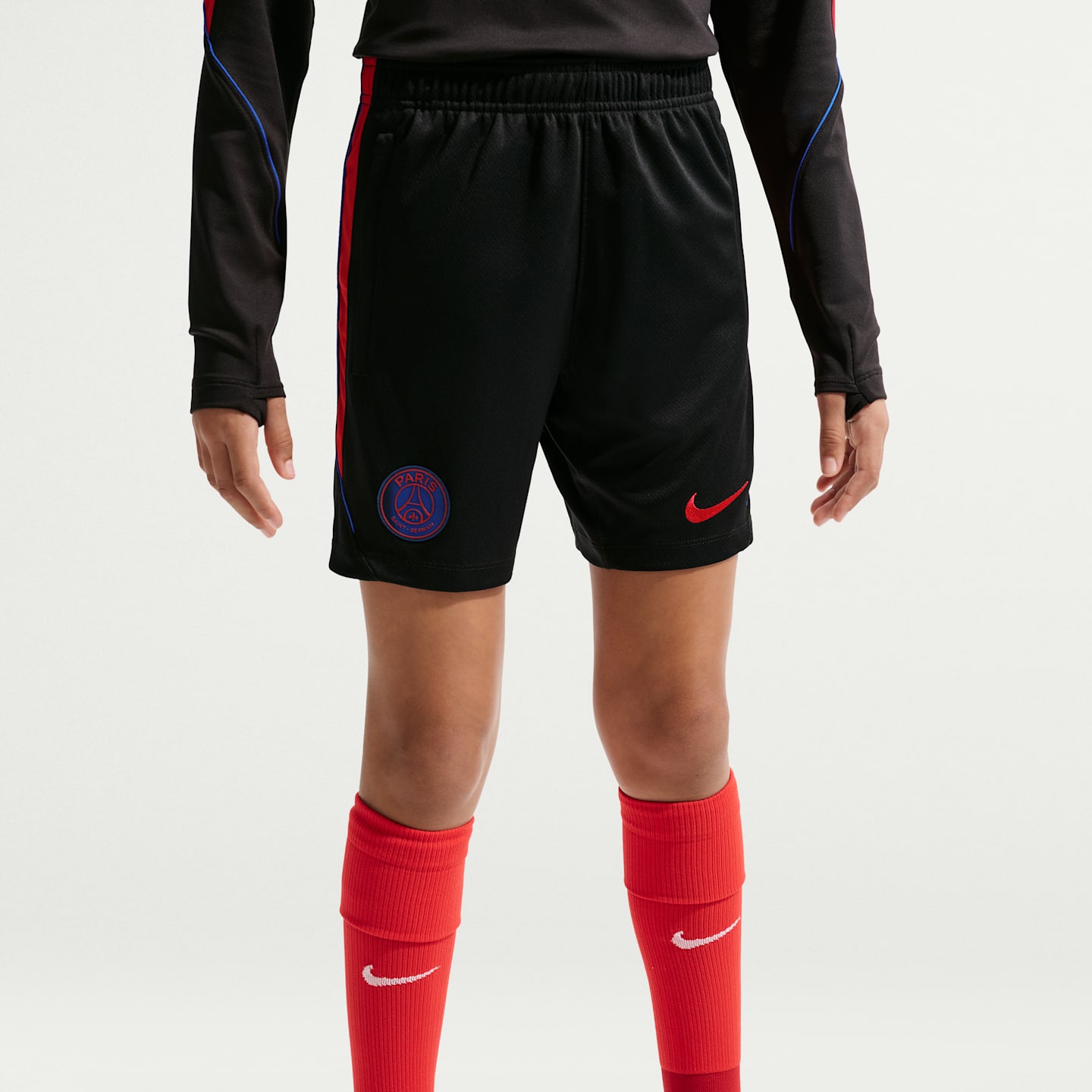 Детские футбольные трикотажные шорты Nike Paris Saint-Germain Strike Dri-FIT, цвет: Чёрный / Королевский синий — фото 3