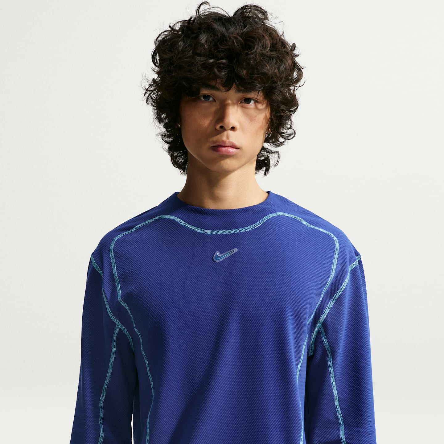 Мужской топ Nike Project F.R.O.G. Bubble Long-Sleeve Waffle Top, цвет: Королевский синий / Синий — фото 1