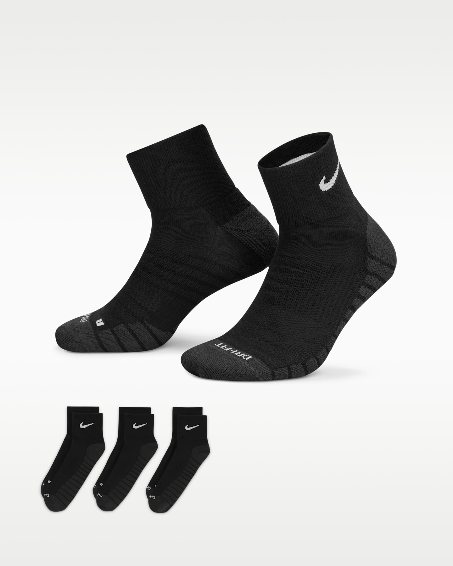 Носки Everyday Max Training для мужчин, низкие, 3 шт. — Nike, цвет: Чёрный / Антрацитовый — фото 5