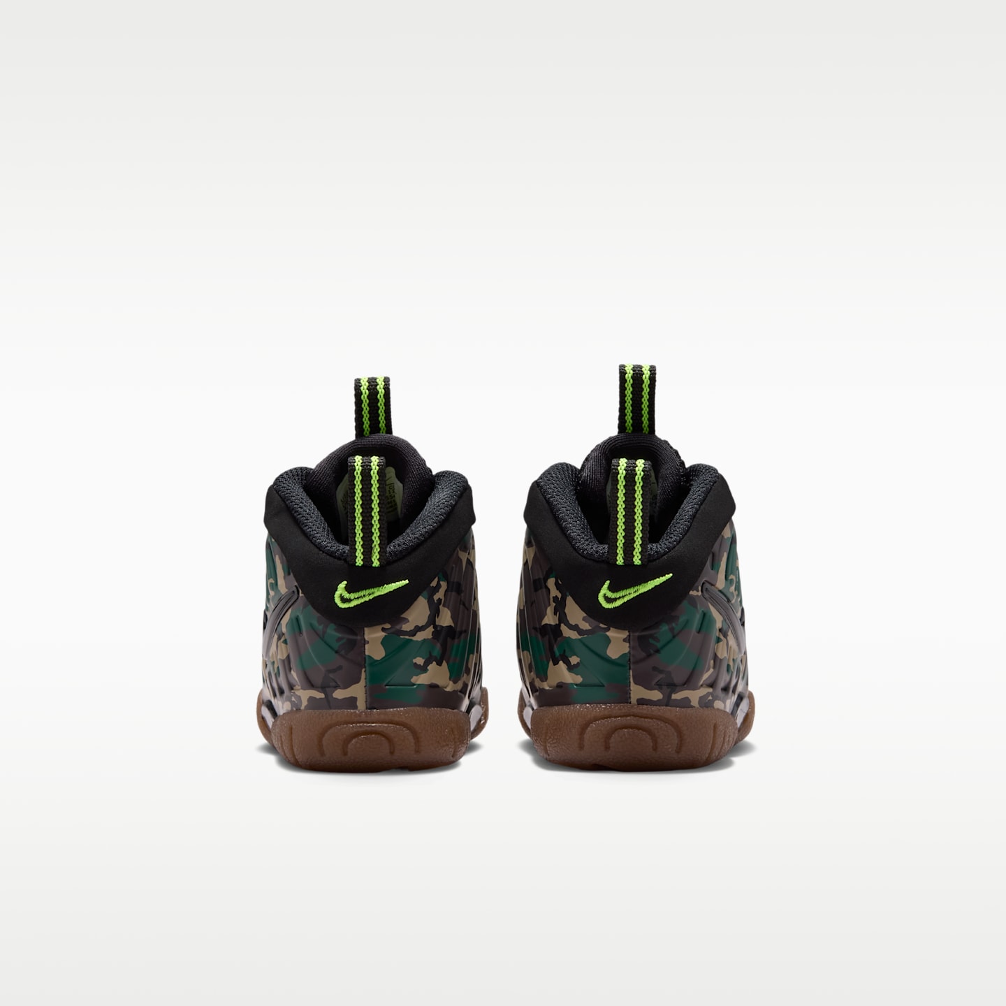 Детские кроссовки Nike Little Posite Pro Premium, цвет: Чёрный / Зелёный — фото 6