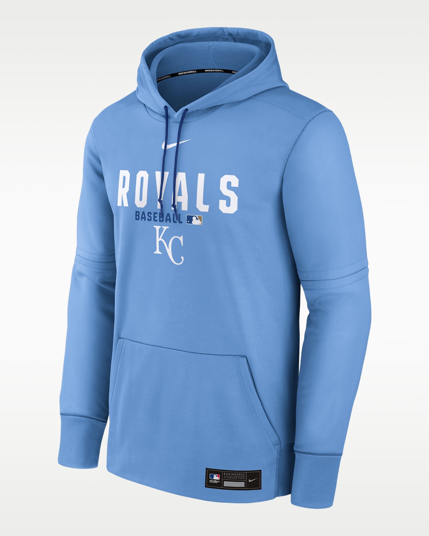 Мужское худи Nike Therma MLB Kansas City Royals Authentic Collection, цвет: Светлый синий — фото 3