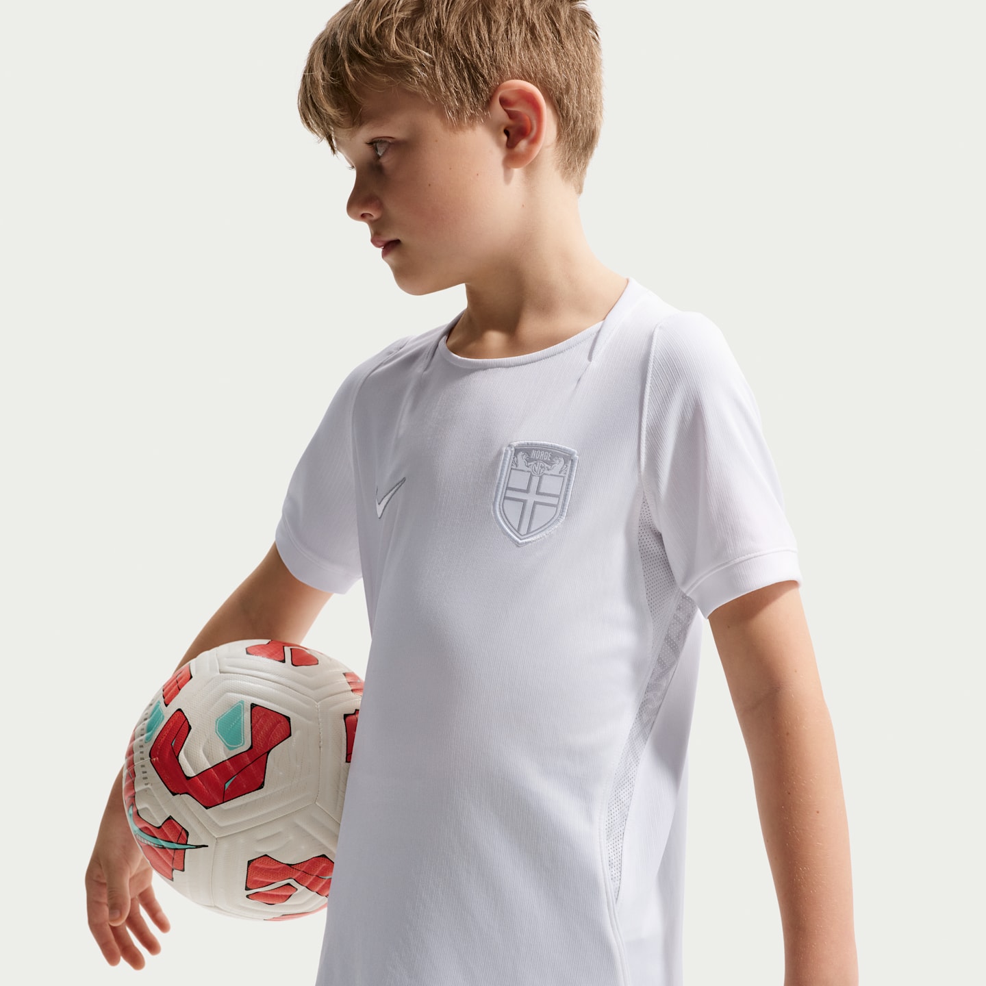 Детский топ Nike Norway 2026 Stadium Third Dri-FIT Soccer Replica Jersey, цвет: Белый / Чистый платиновый — фото 3