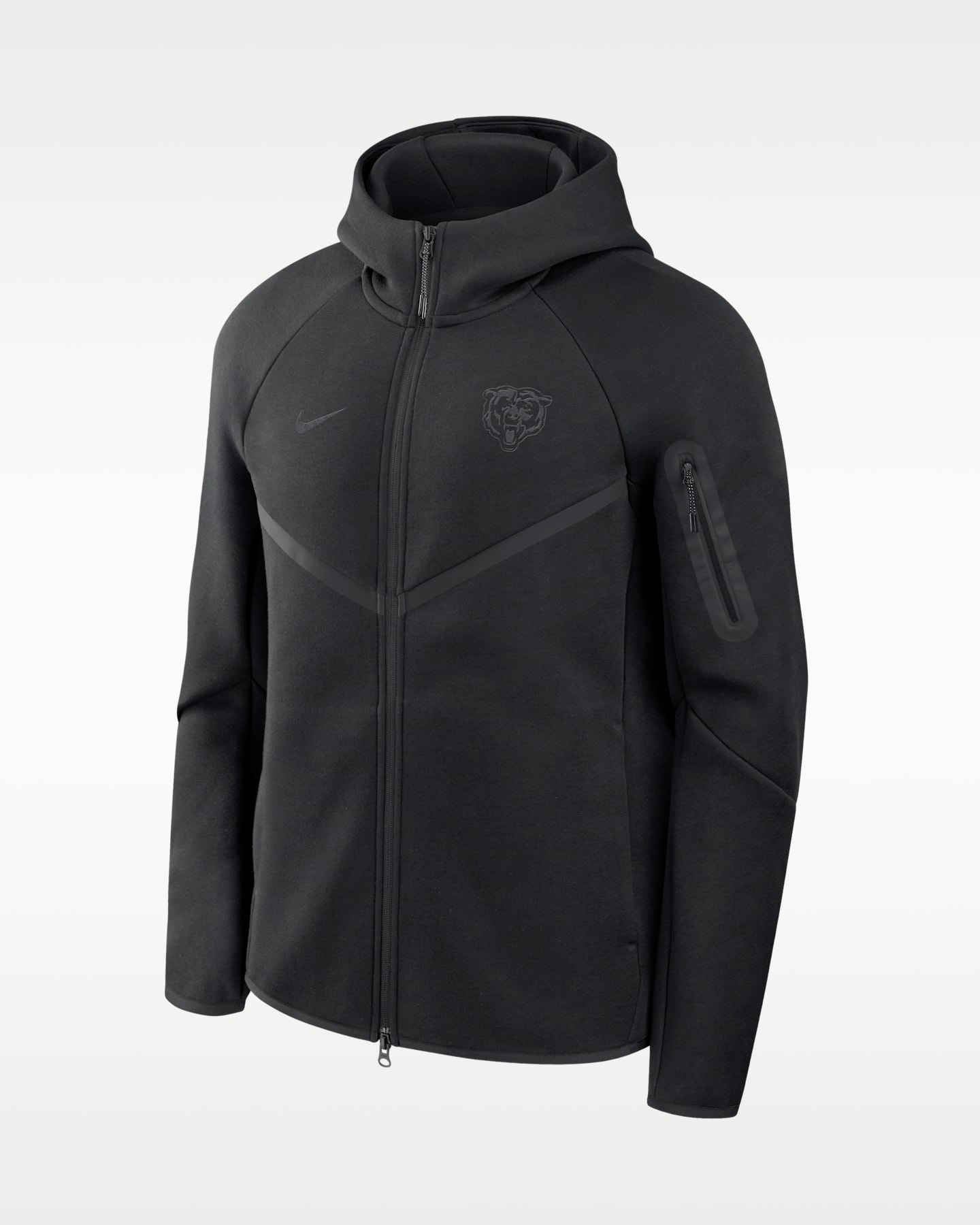 Мужская куртка Nike Chicago Bears Top Billing Tech Fleece Windrunner NFL Full-Zip Hooded, цвет: Чёрный — фото 3