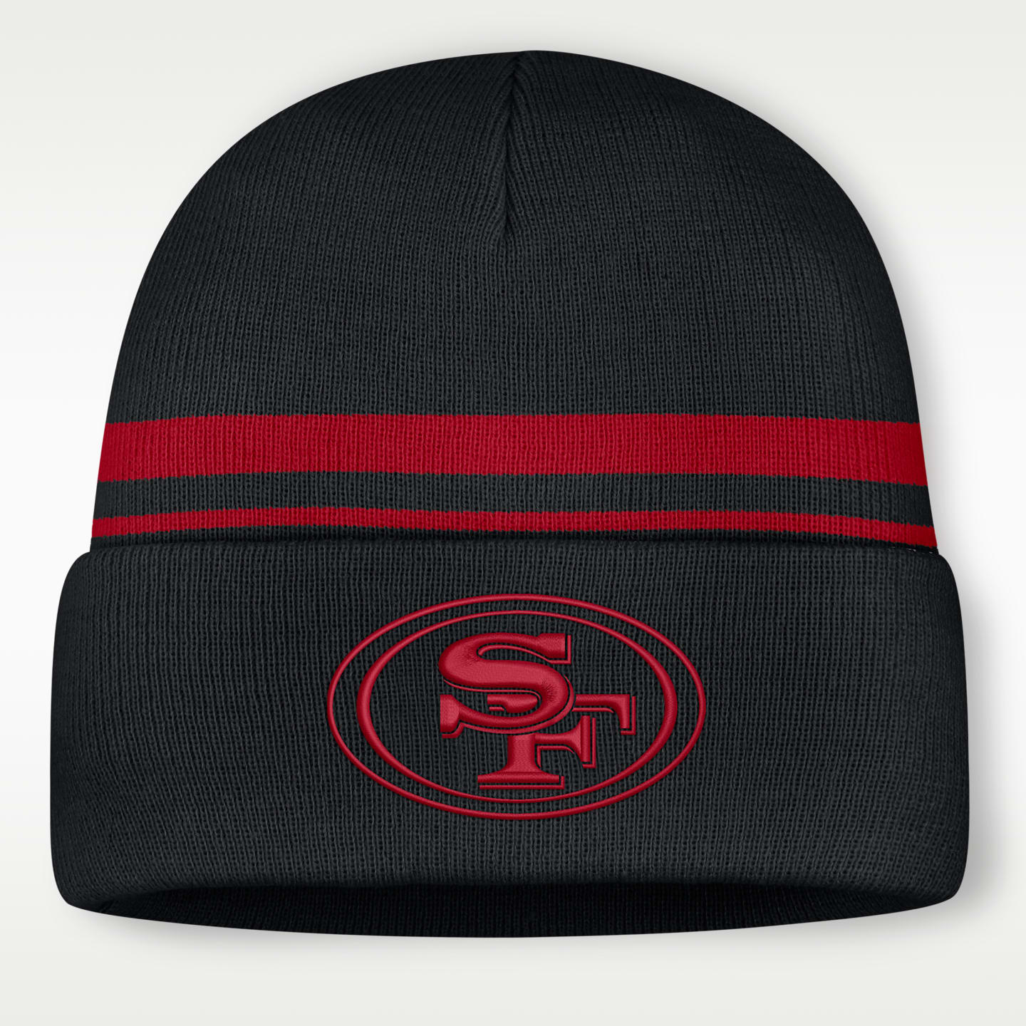 Мужская шапка Nike San Francisco 49ers Primetime Utility NFL Cuffed Beanie, цвет: Чёрный — фото 1