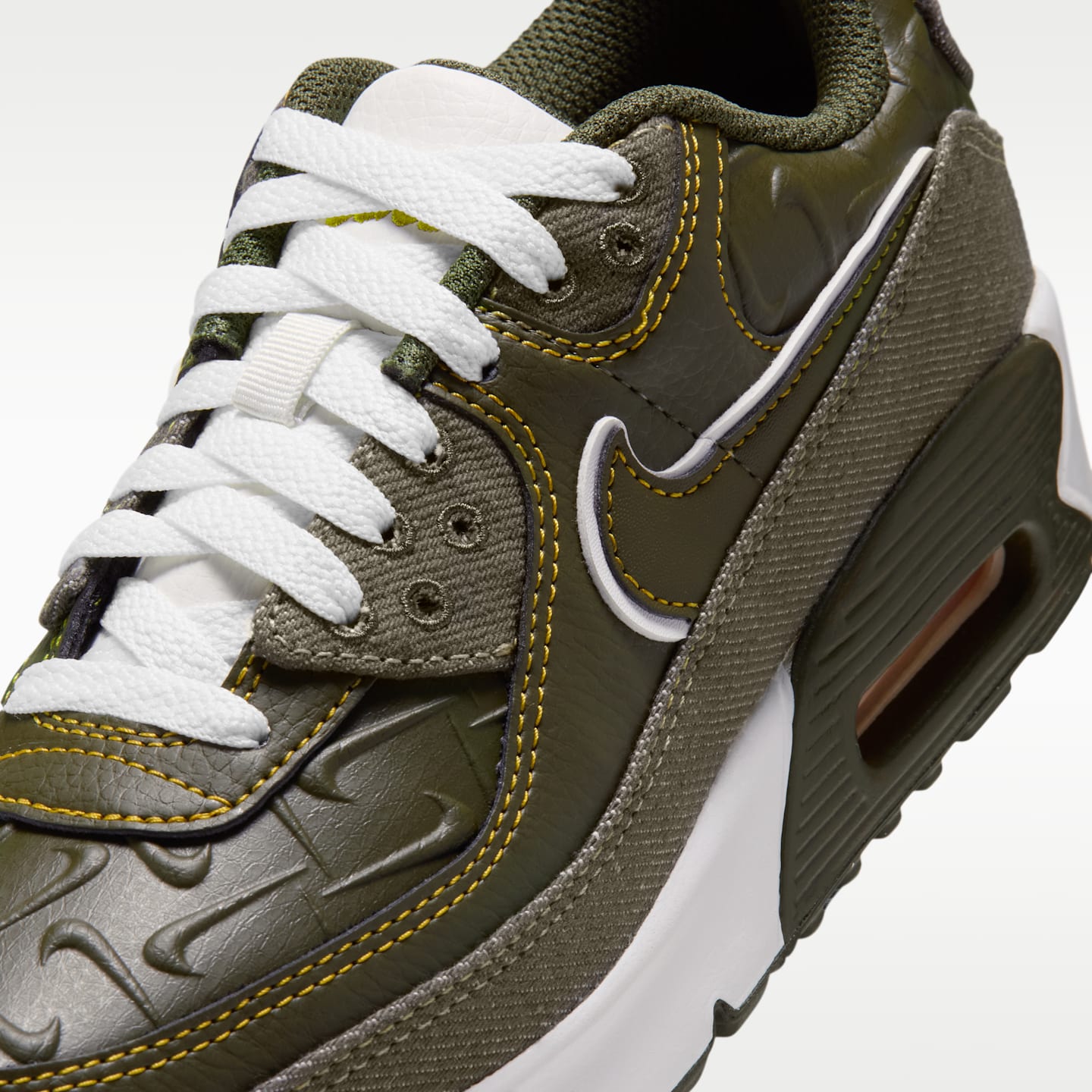 Детские кроссовки Nike Air Max 90, цвет: Хаки / Жёлтый — фото 7