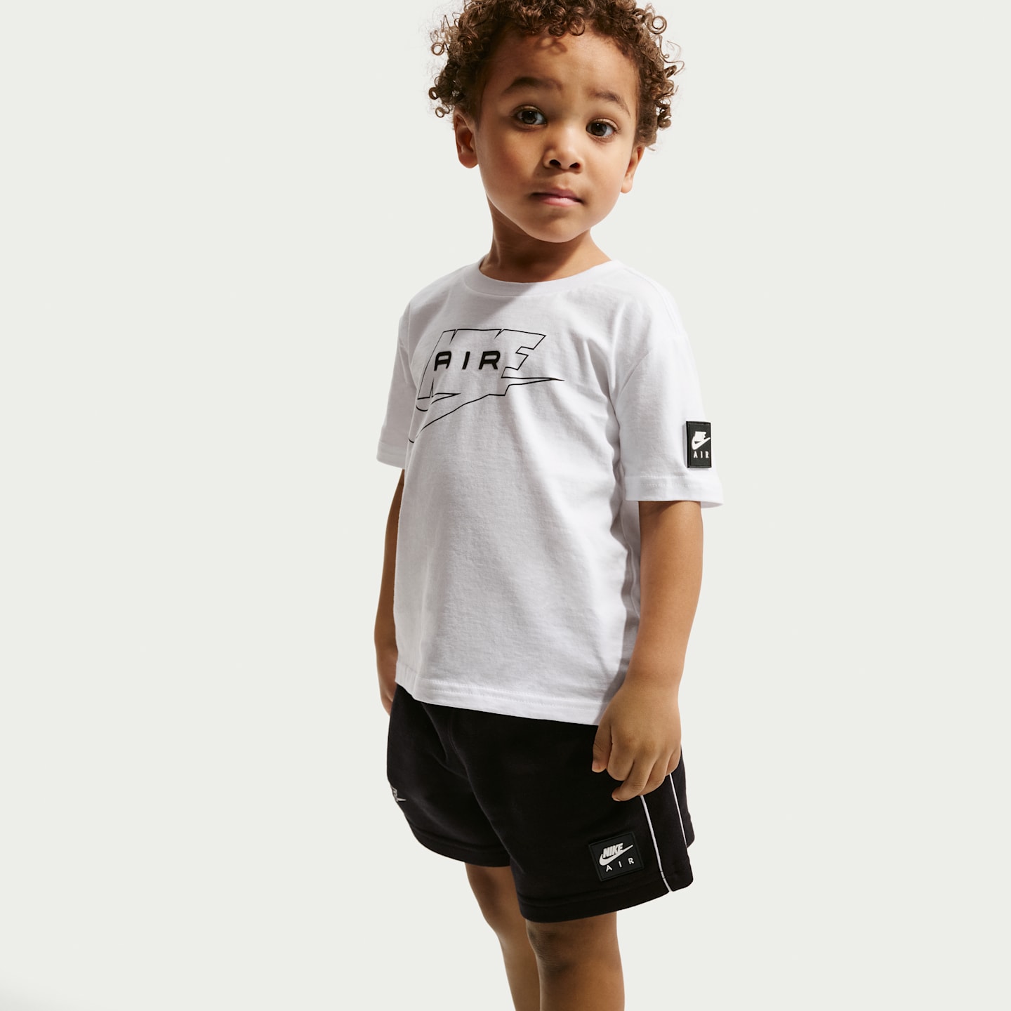 Детский комплект Nike Air Toddler 2-Piece French Terry Shorts Set, цвет: Чёрный — фото 6