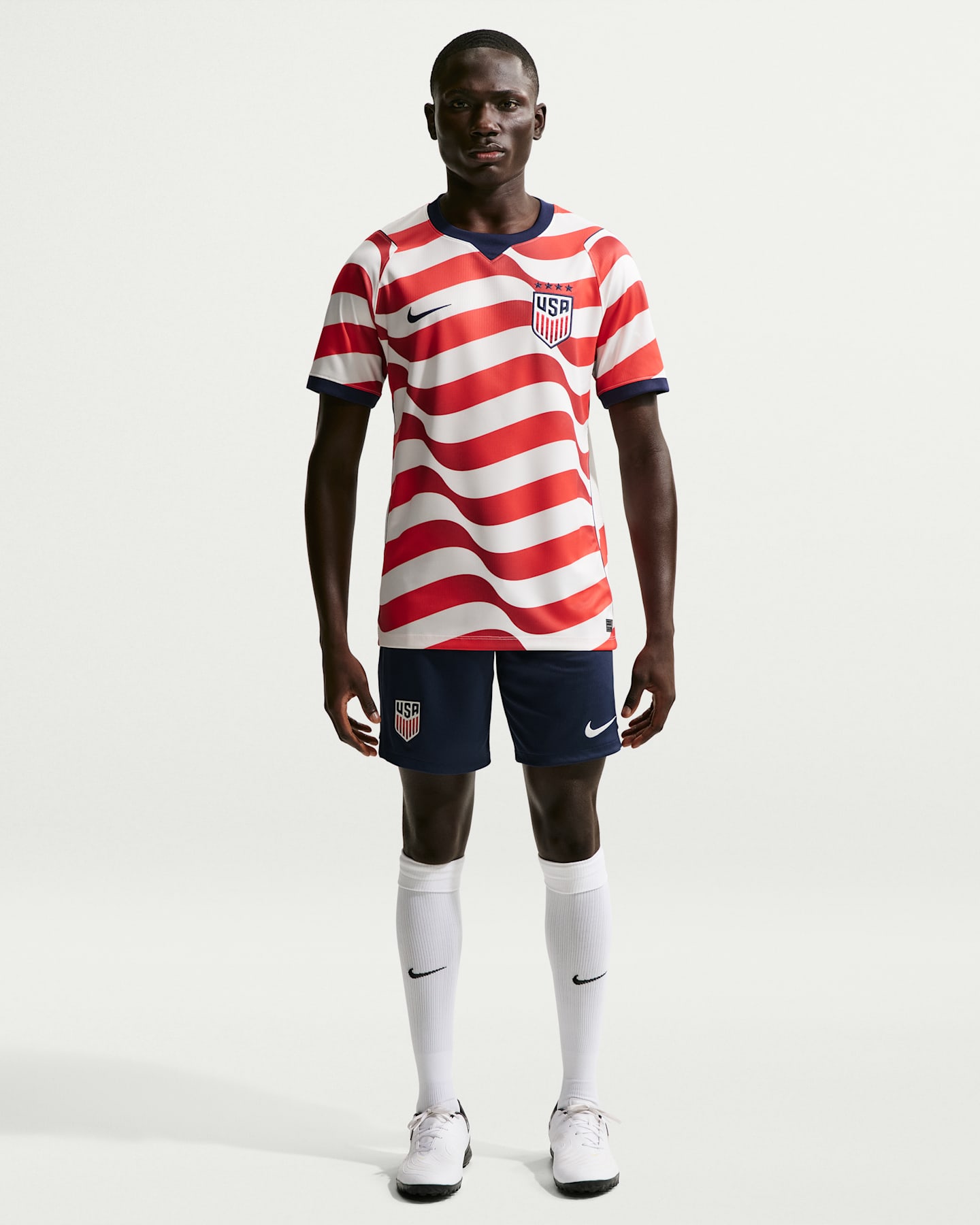 Мужские футбольные шорты Nike Usmnt 2026 Stadium Home Dri-FIT Replica, цвет: Тёмно-синий / Молочный — фото 6
