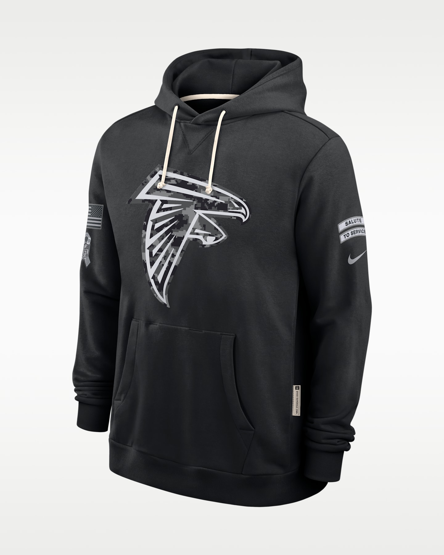 Мужское худи Nike Atlanta Falcons Salute to Service Sideline Dri-FIT NFL, цвет: Чёрный — фото 3