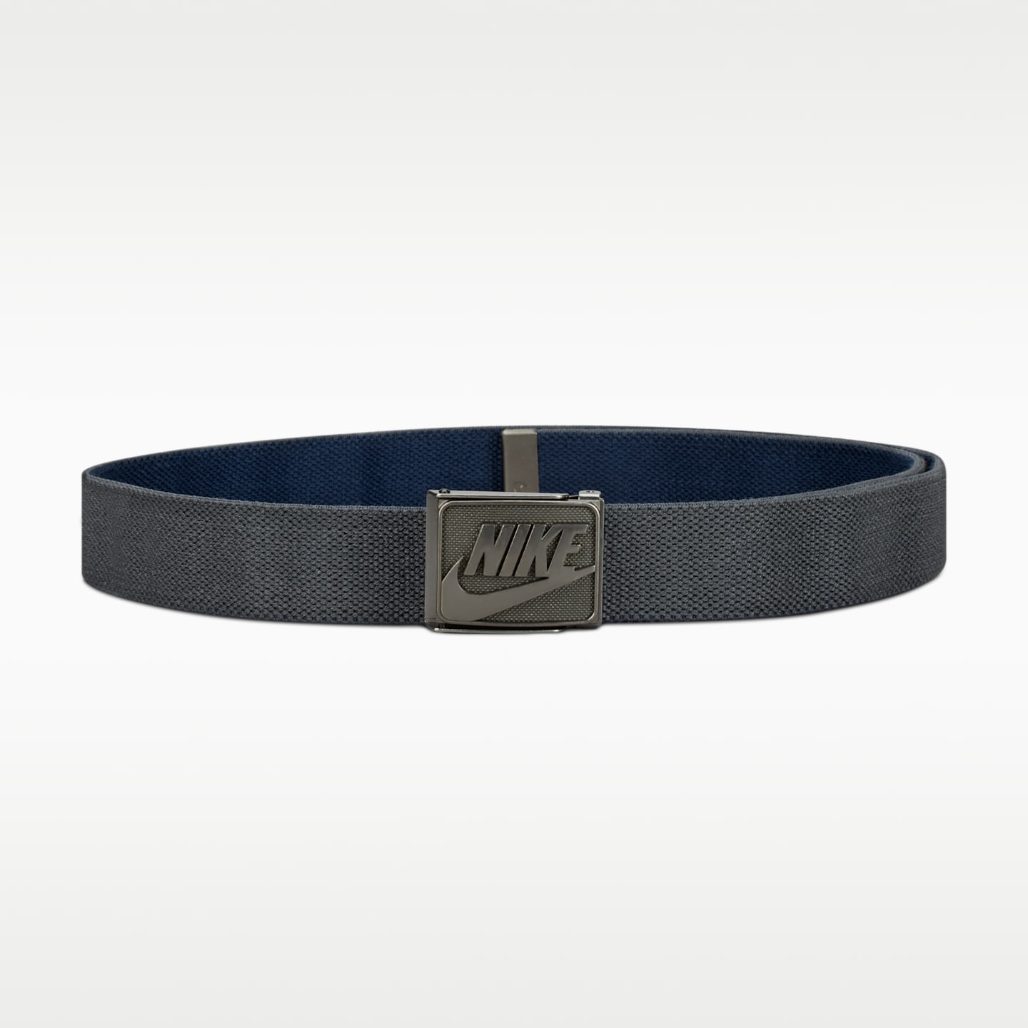 Двусторонний текстурированный эластичный ремень Nike, цвет: Серый / Синий