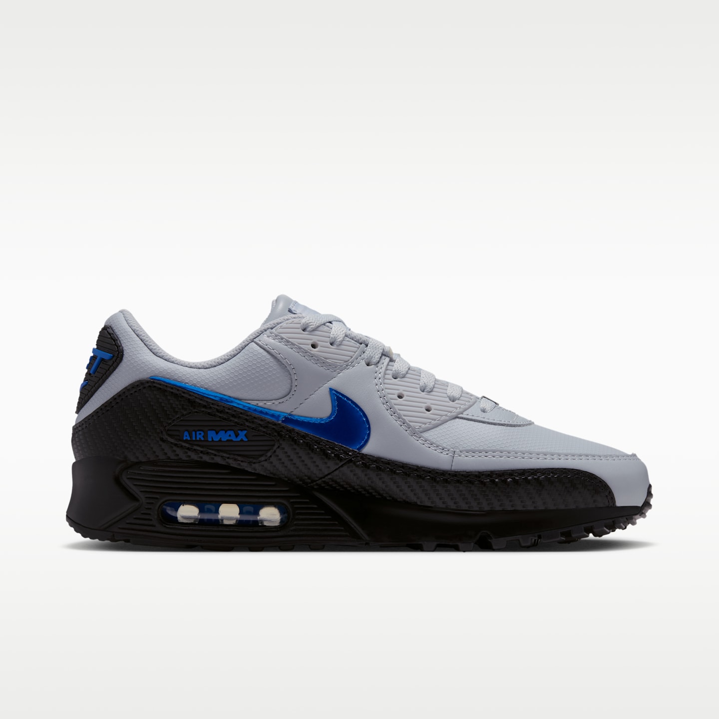 Мужские кроссовки Nike Air Max 90 (Detroit Lions) NFL, цвет: Серебряный / Чёрный — фото 3