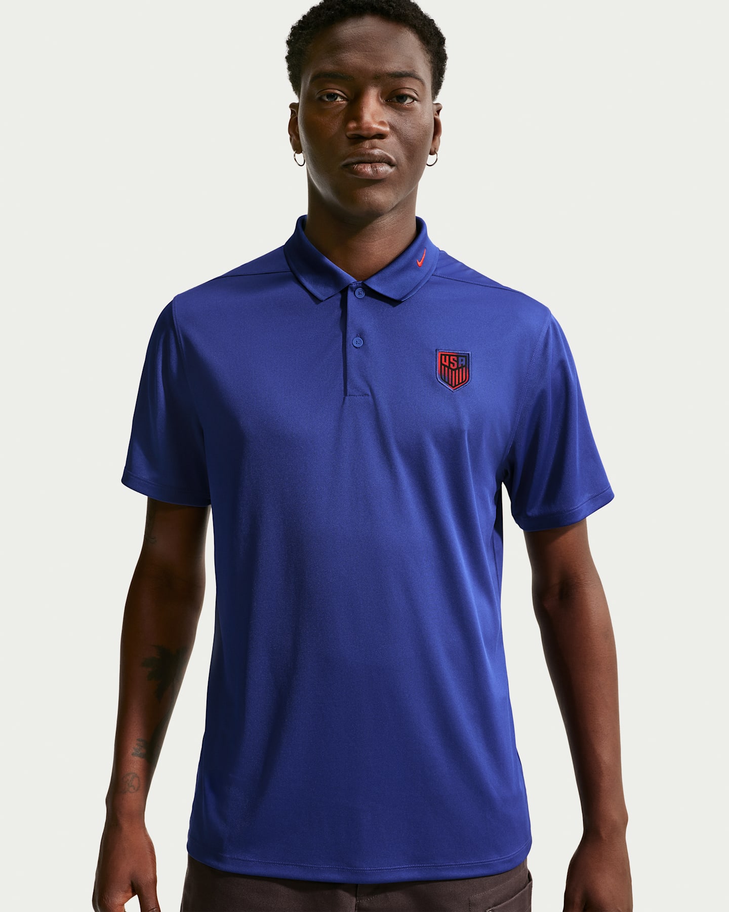 Мужские поло Usmnt Victory Nike Dri-FIT Soccer Polo, цвет: Королевский синий / Красный — фото 6