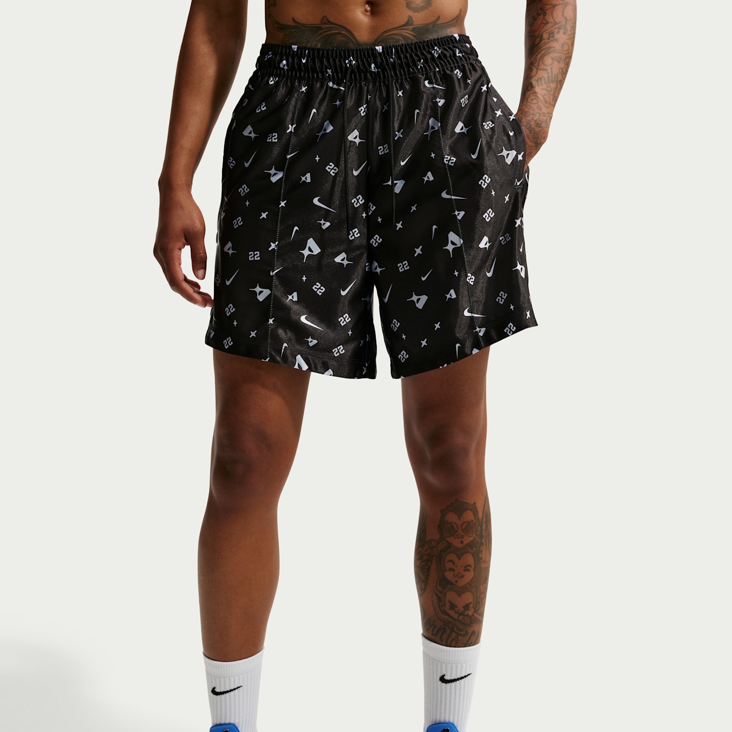 Женские баскетбольные шорты Nike A'ja Wilson Dri-FIT, цвет: Чёрный / Синий — фото 2