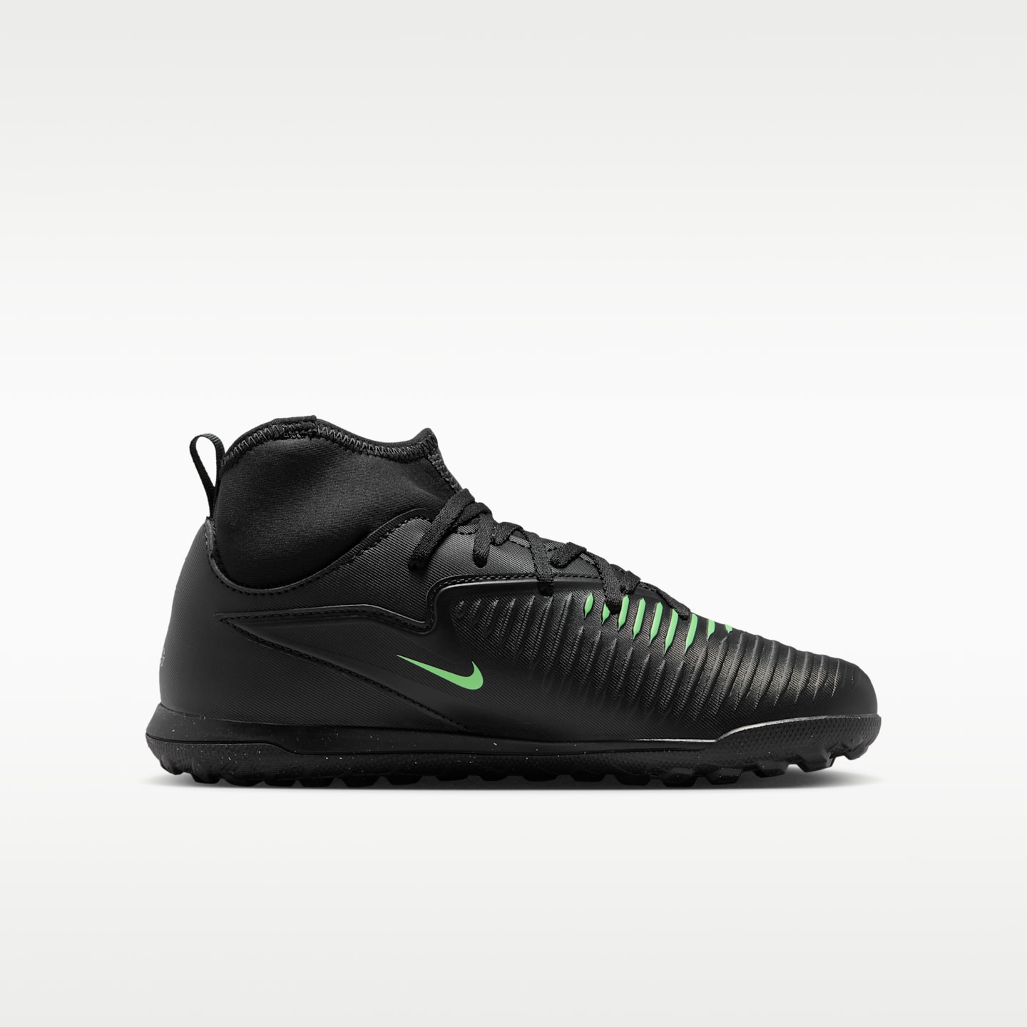 Детские кроссовки Nike Jr. Phantom 6 High Club Turf Soccer, цвет: Чёрный / Зелёный — фото 3