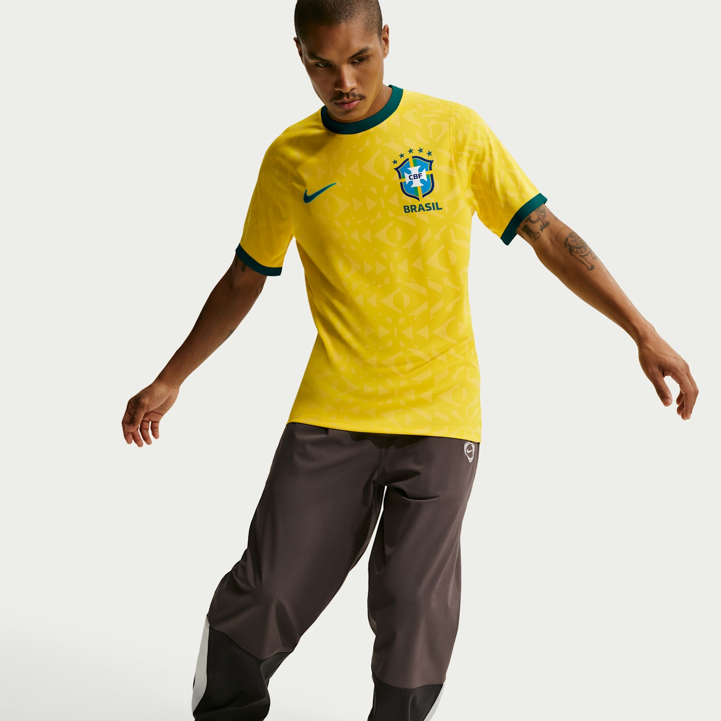 Мужская футболка для болельщиков с коротким рукавом Nike Brazil, цвет: Бирюзовый — фото 3