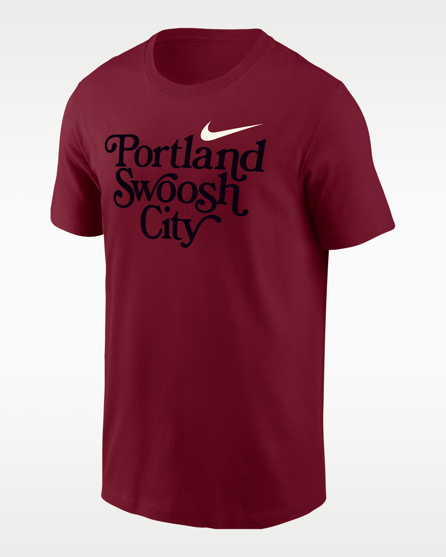 Мужская футболка Nike Swoosh Cities Portland с коротким рукавом, цвет: Малиновый — фото 2