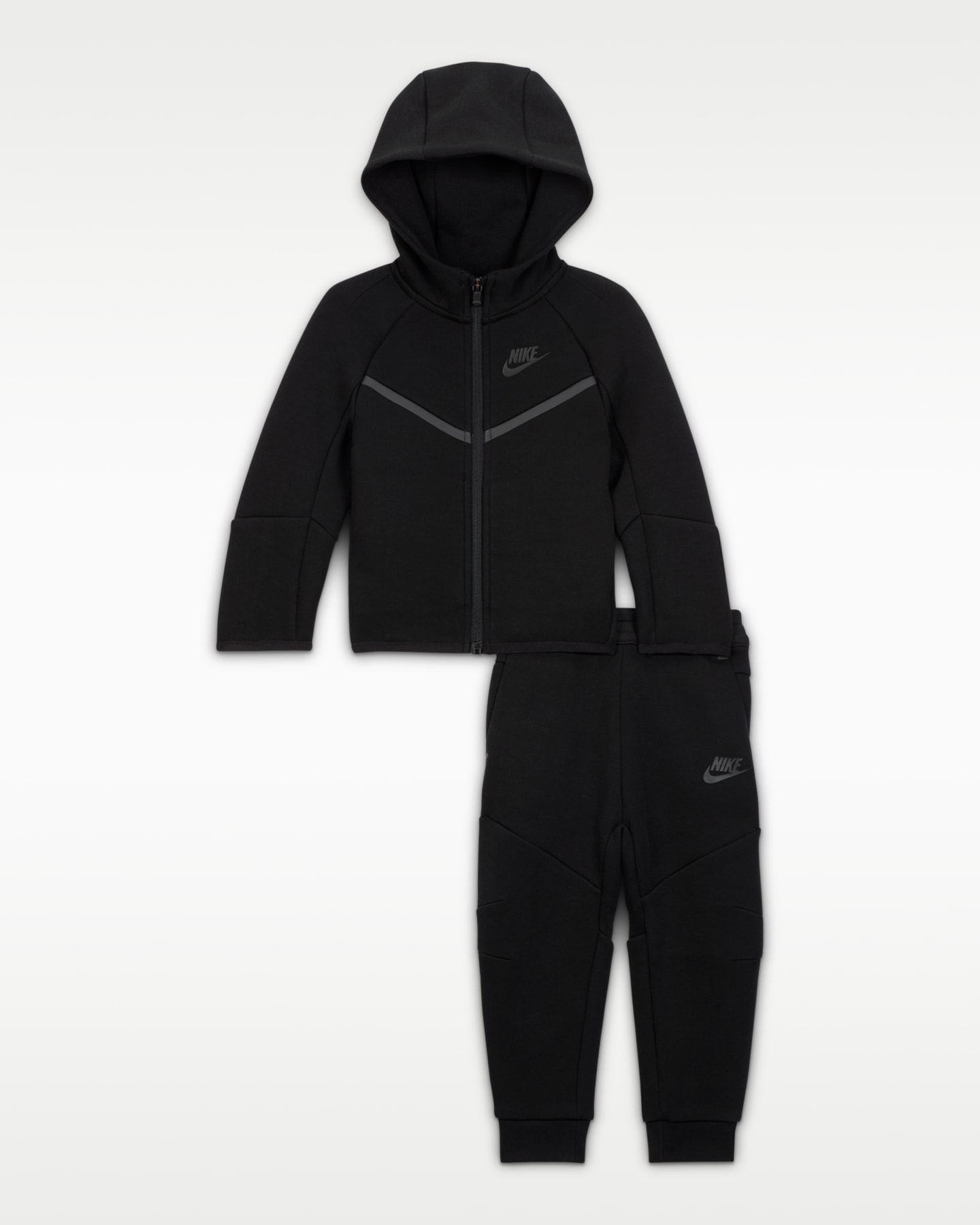 Комплект для малышей Nike Sportswear Tech Fleece из 2 предметов на молнии, 12-24 мес, цвет: Чёрный — фото 4