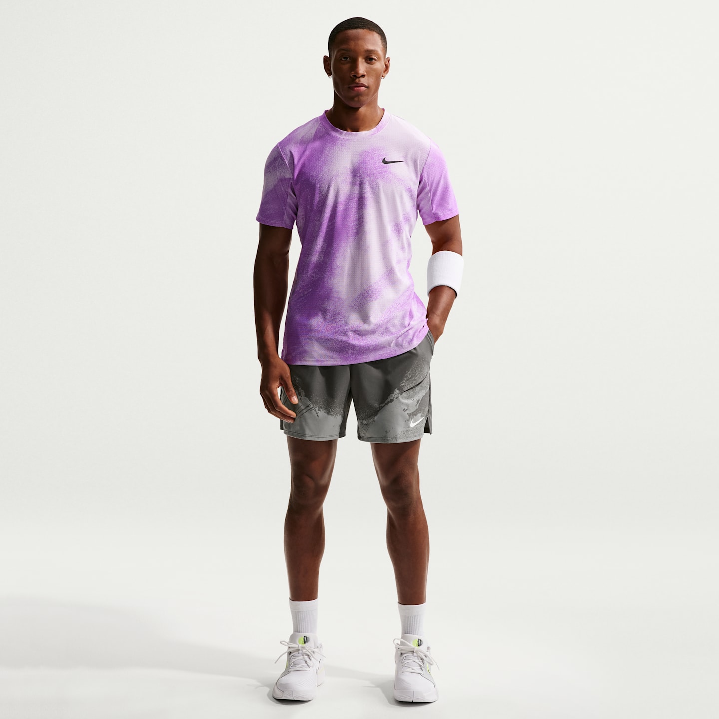 Мужские шорты Nike NikeCourt Slam Dri-FIT Tennis, цвет: Антрацитовый / Серый — фото 1