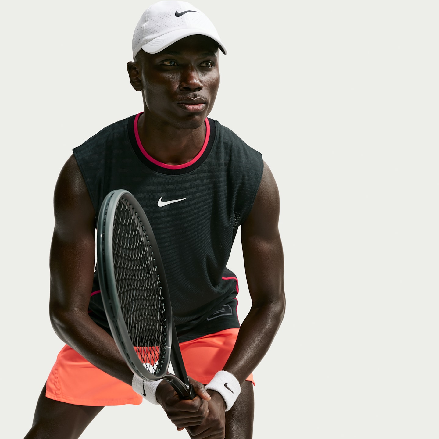 Мужской топ Nike NikeCourt Slam Aero-FIT Tennis, цвет: Чёрный еловый / Белый — фото 3