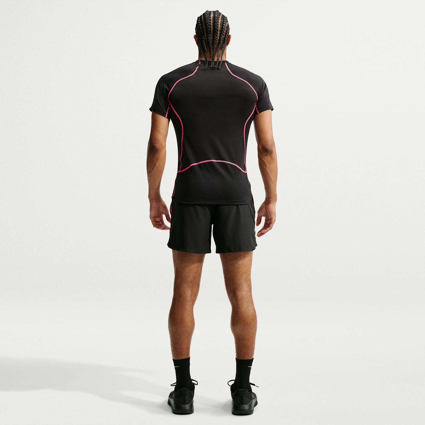 Мужские шорты Nike Pro Training Dri-FIT 6" Shorts, цвет: Чёрный / Розовый — фото 5
