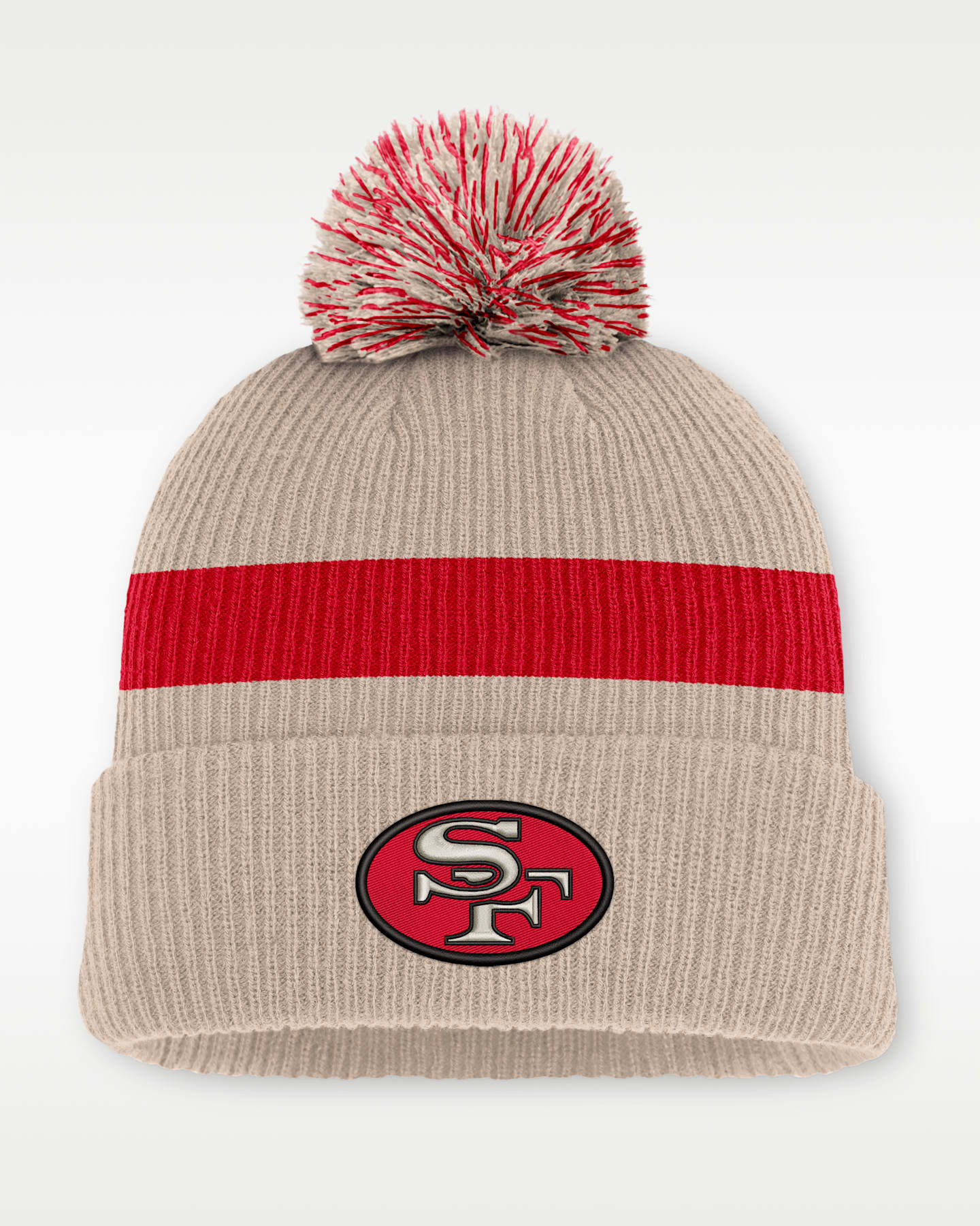 Мужская шапка-бини с помпоном Nike San Francisco 49ers Rewind Peak NFL, цвет: Песочный — фото 3