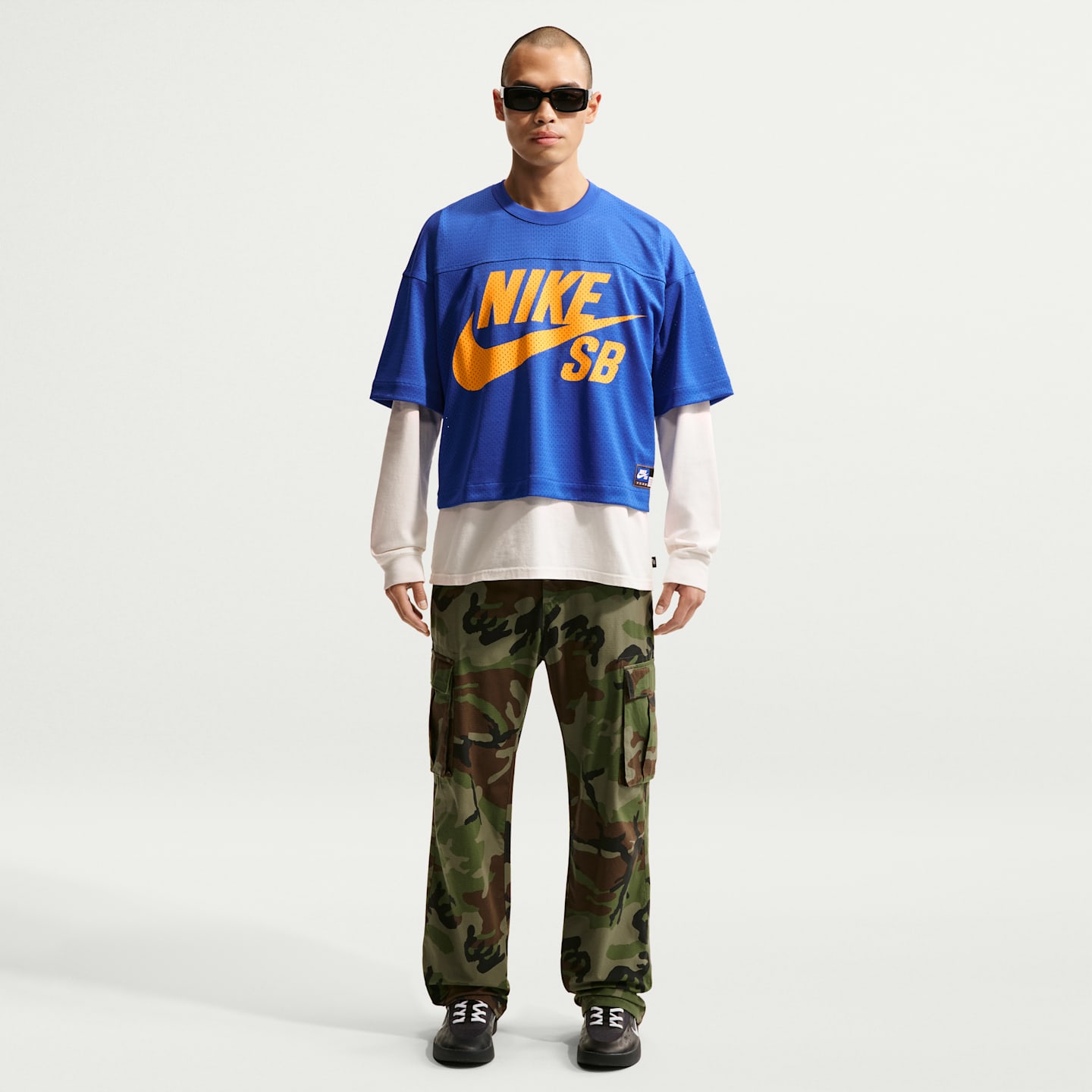 Мужской топ Nike SB Mesh Football Jersey Skate Top, цвет: Королевский синий — фото 4