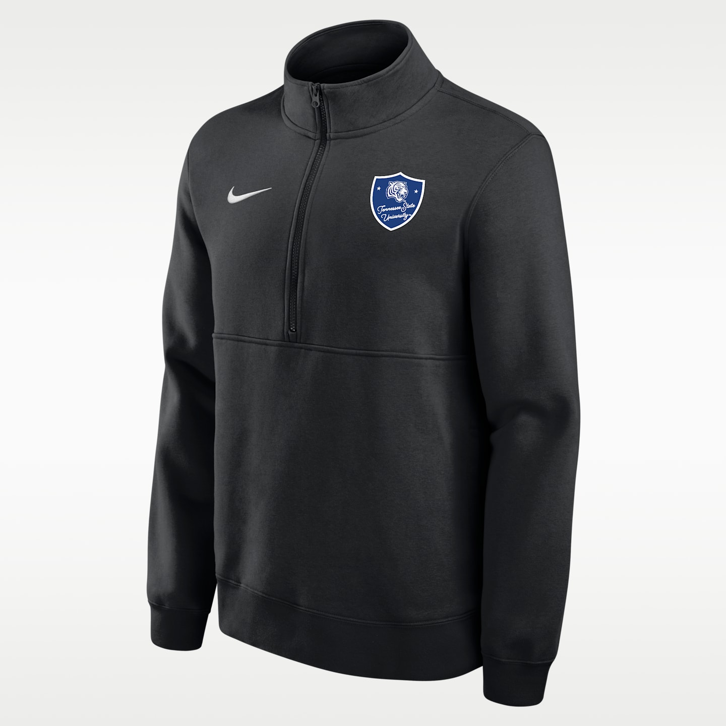 Мужской топ на молнии 1/4 Nike College Tennessee State University Club Fleece, цвет: Чёрный — фото 1