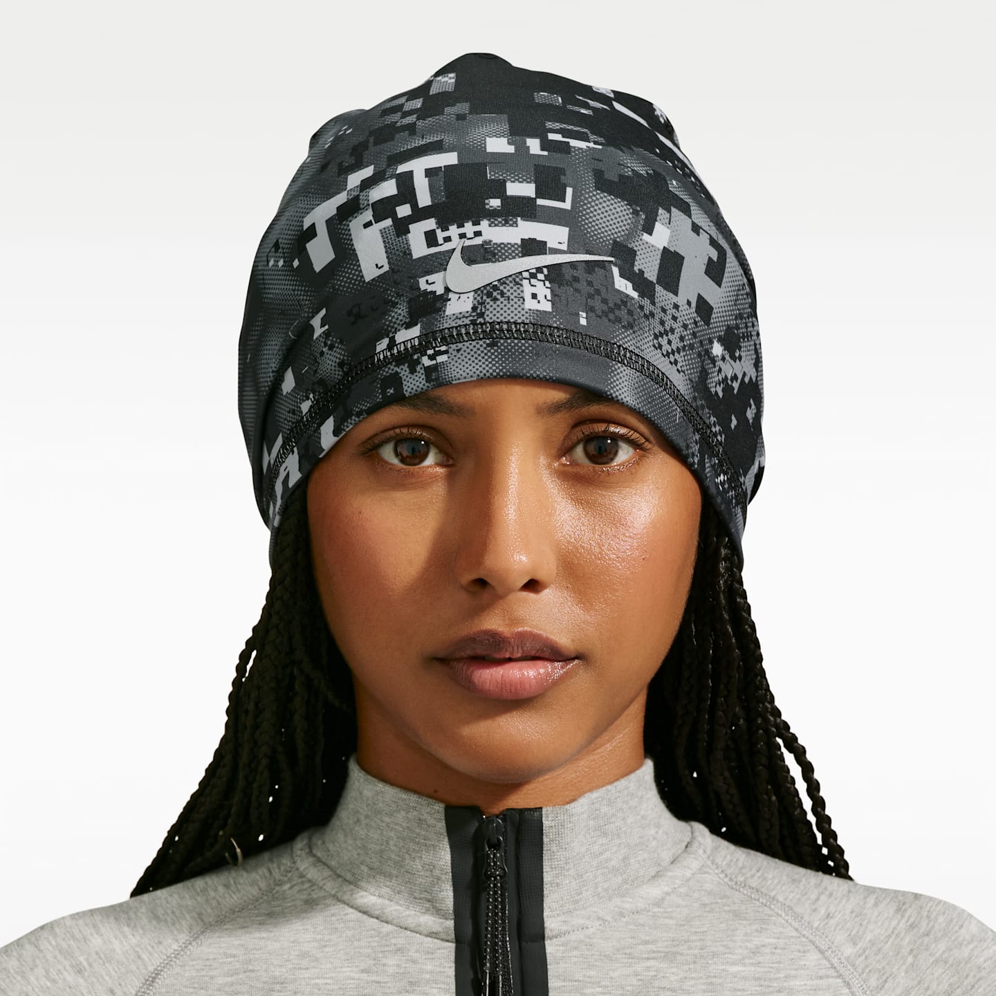 Шапка без отворота Nike Peak Dri-FIT, цвет: Разноцветный / Антрацитовый — фото 3