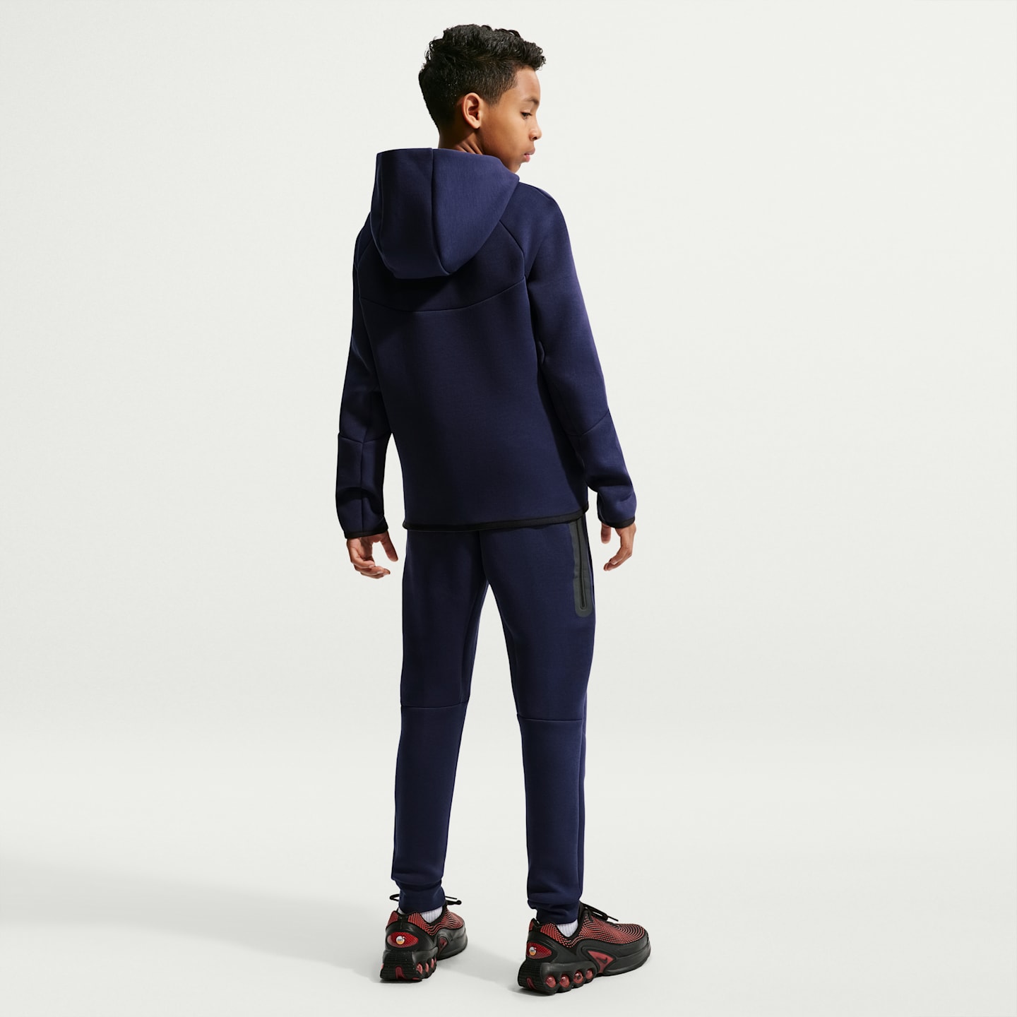 Детское футбольное худи на молнии Nike FC Barcelona Tech Fleece для мальчиков, цвет: Синий / Минеральный жёлтый — фото 5