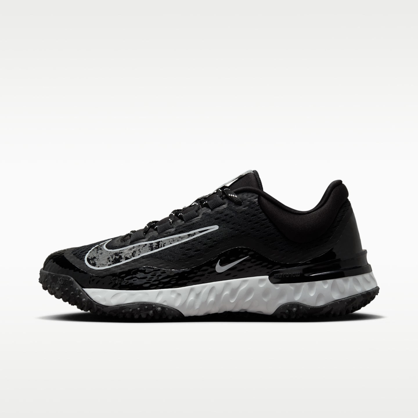 Женские кроссовки Nike Alpha Huarache Elite 4 Turf Softball, цвет: Чёрный / Чистый платиновый — фото 1