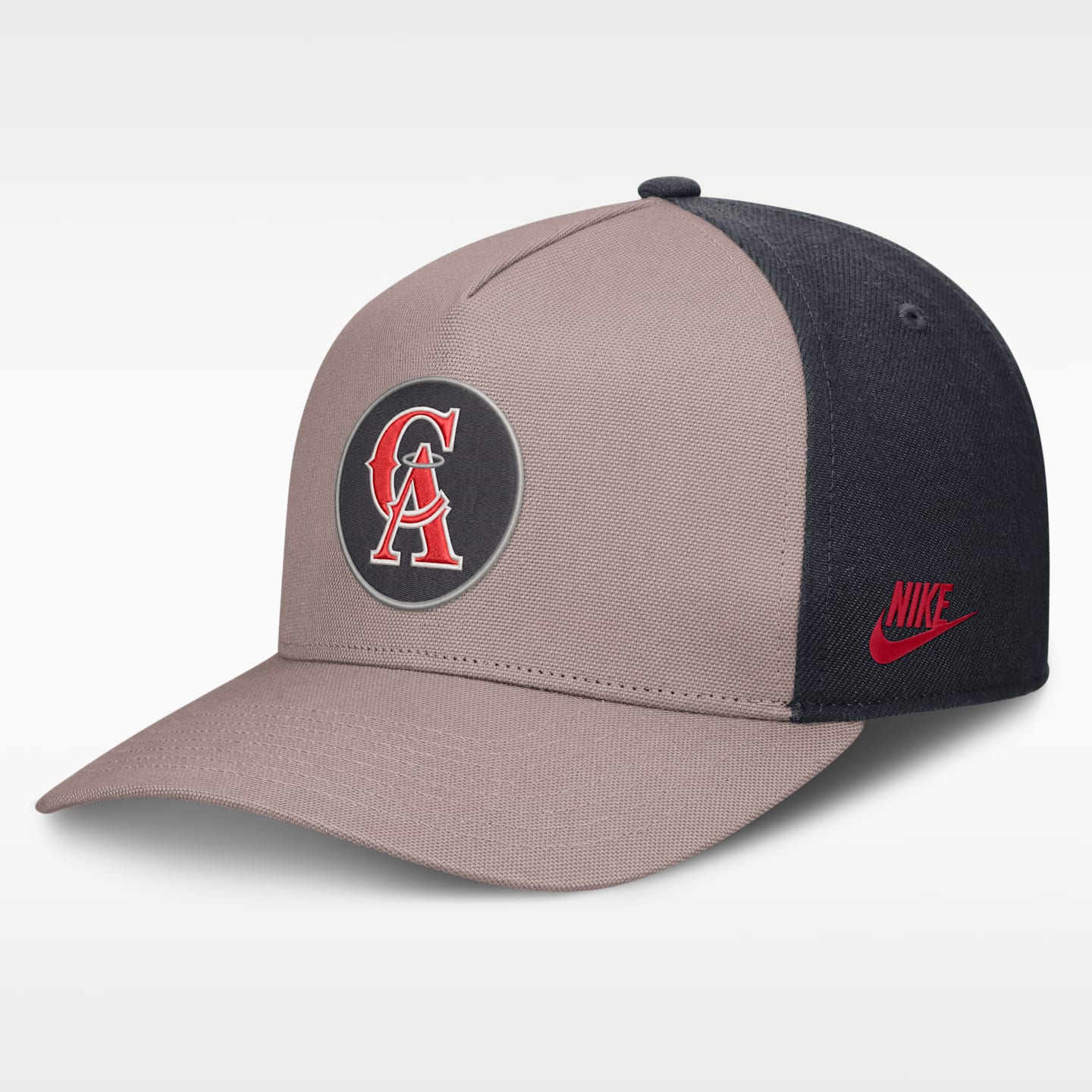 Мужская кепка Nike Los Angeles Angels Cooperstown Rise MLB A-Frame Adjustable Hat, цвет: Коричневый / Синий — фото 1
