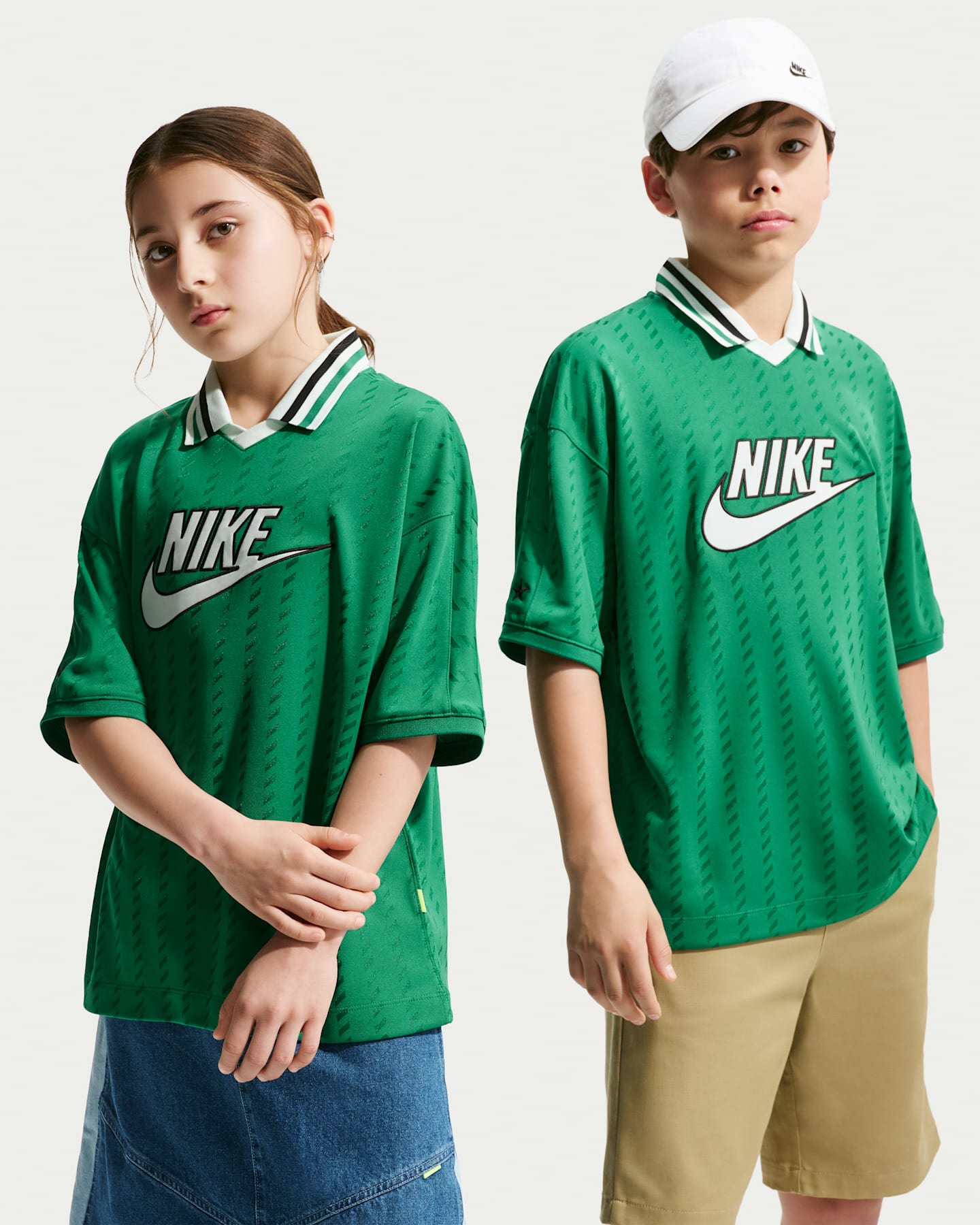Детское джерси Nike Sportswear с коротким рукавом, цвет: Зелёный / Чёрный — фото 8