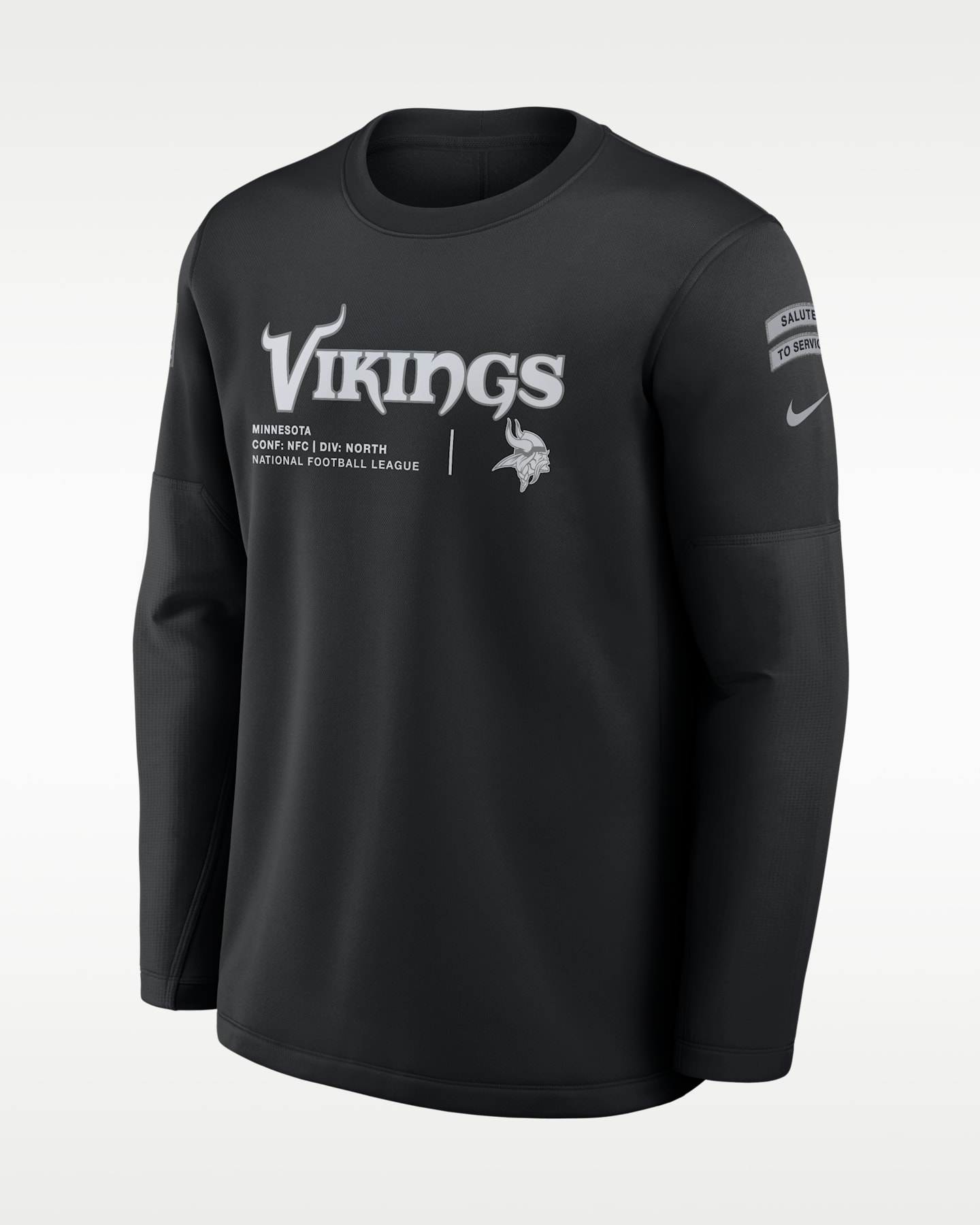 Мужской свитшот Nike NFL Minnesota Vikings Salute to Service Sideline Coaches, цвет: Чёрный — фото 3