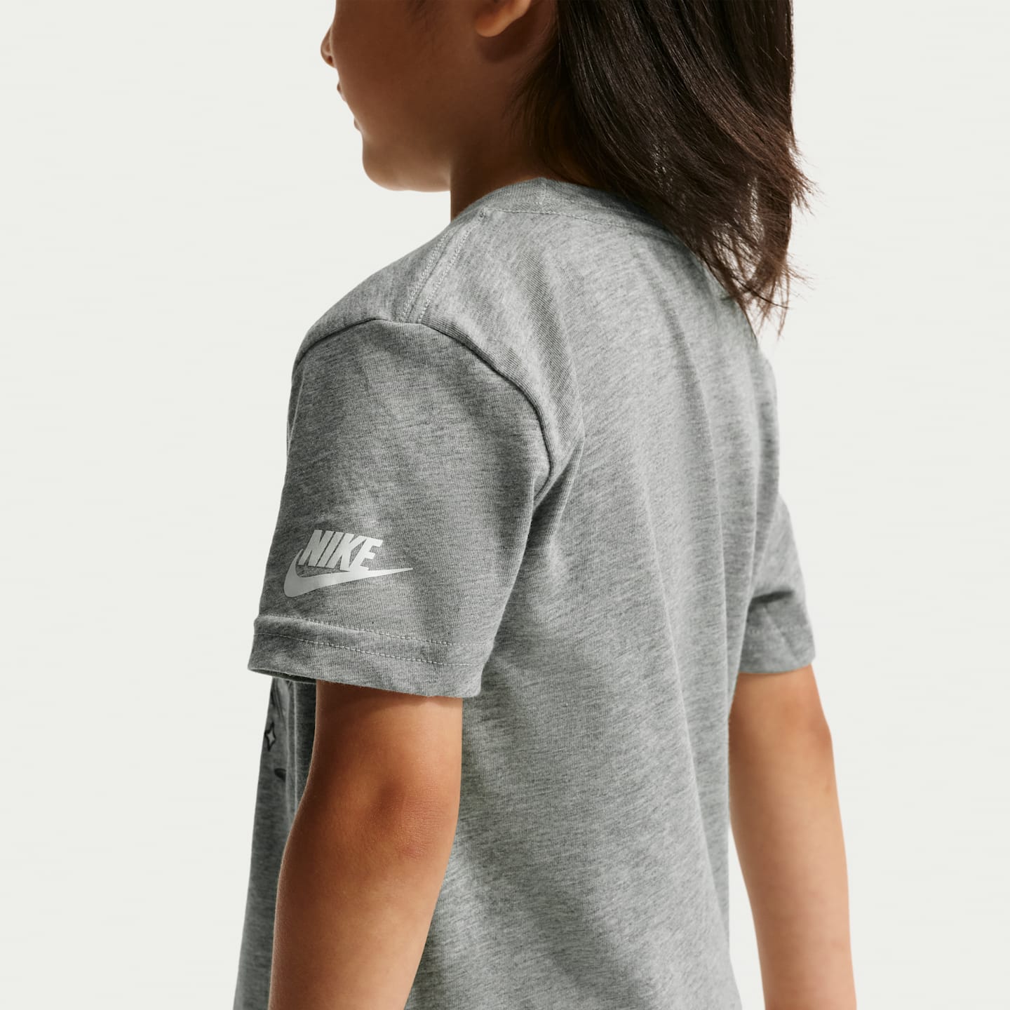 Детская футболка Nike Boxy, цвет: Тёмный серый меланжевый — фото 2