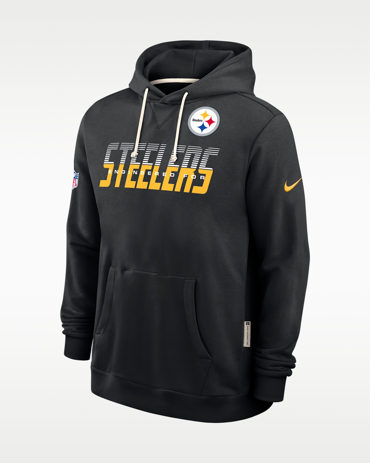 Мужская худи Nike Pittsburgh Steelers Sideline Standard Issue Dri-FIT NFL, цвет: Чёрный — фото 3
