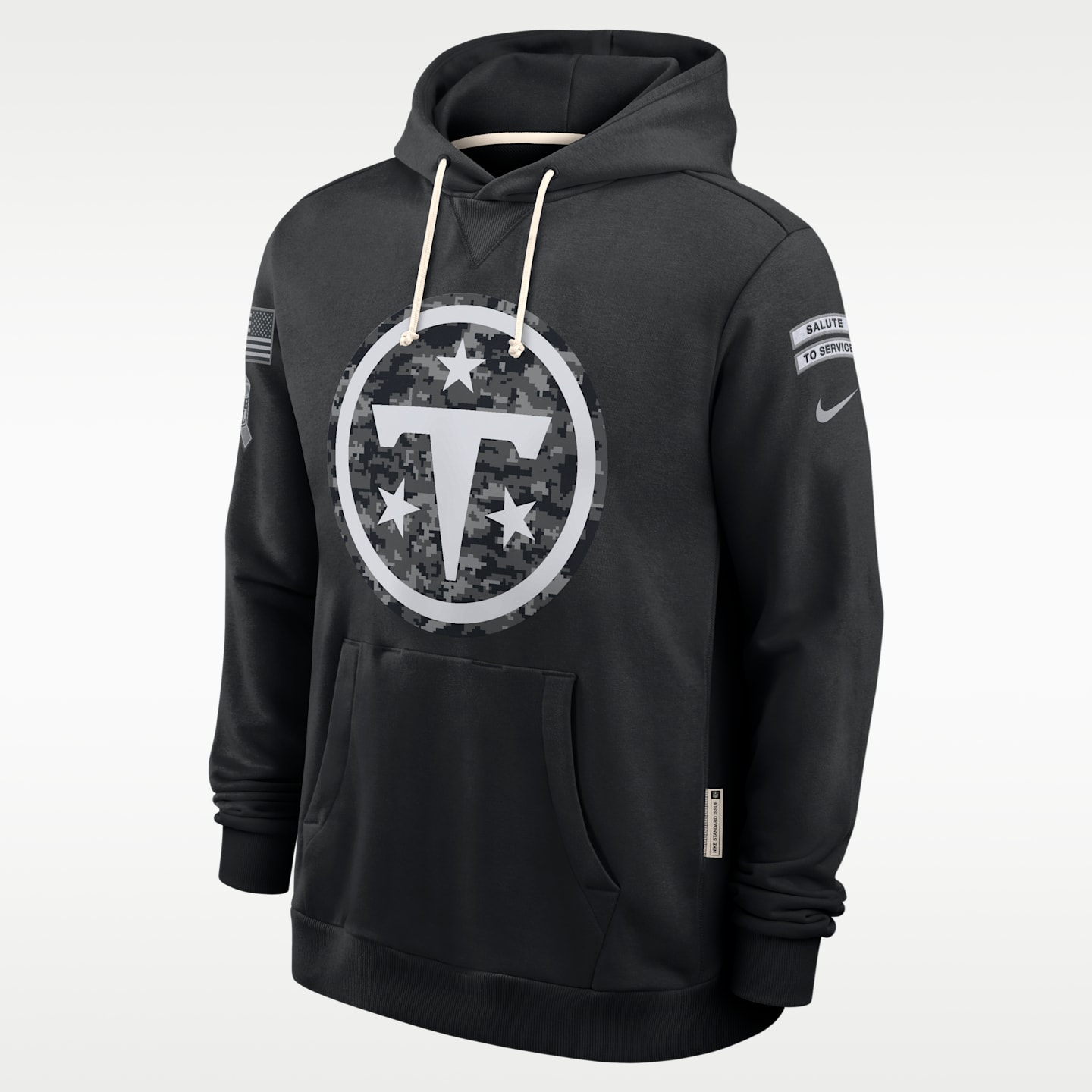 Мужская худи Nike Tennessee Titans Salute to Service Sideline Dri-FIT NFL, цвет: Чёрный — фото 1