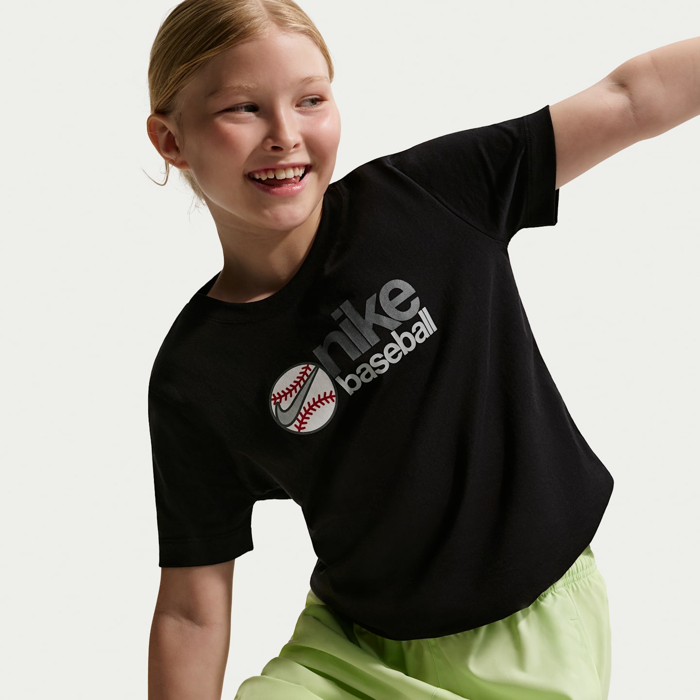 Детская бейсбольная футболка Nike, цвет: Чёрный — фото 3
