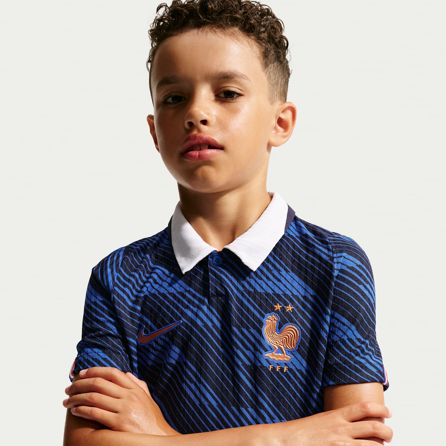 Детский топ Nike France National Team 2026 Match Home Aero-FIT Soccer Jersey, цвет: Королевский синий / Синий — фото 3