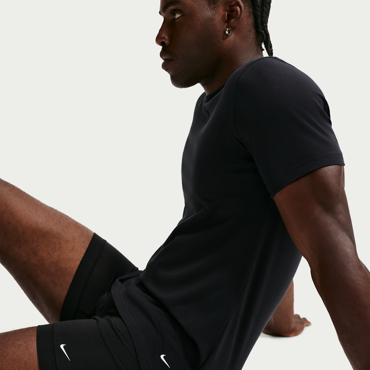 Мужская футболка Nike Essential Cotton Stretch, набор из 2 шт, цвет: Чёрный — фото 3