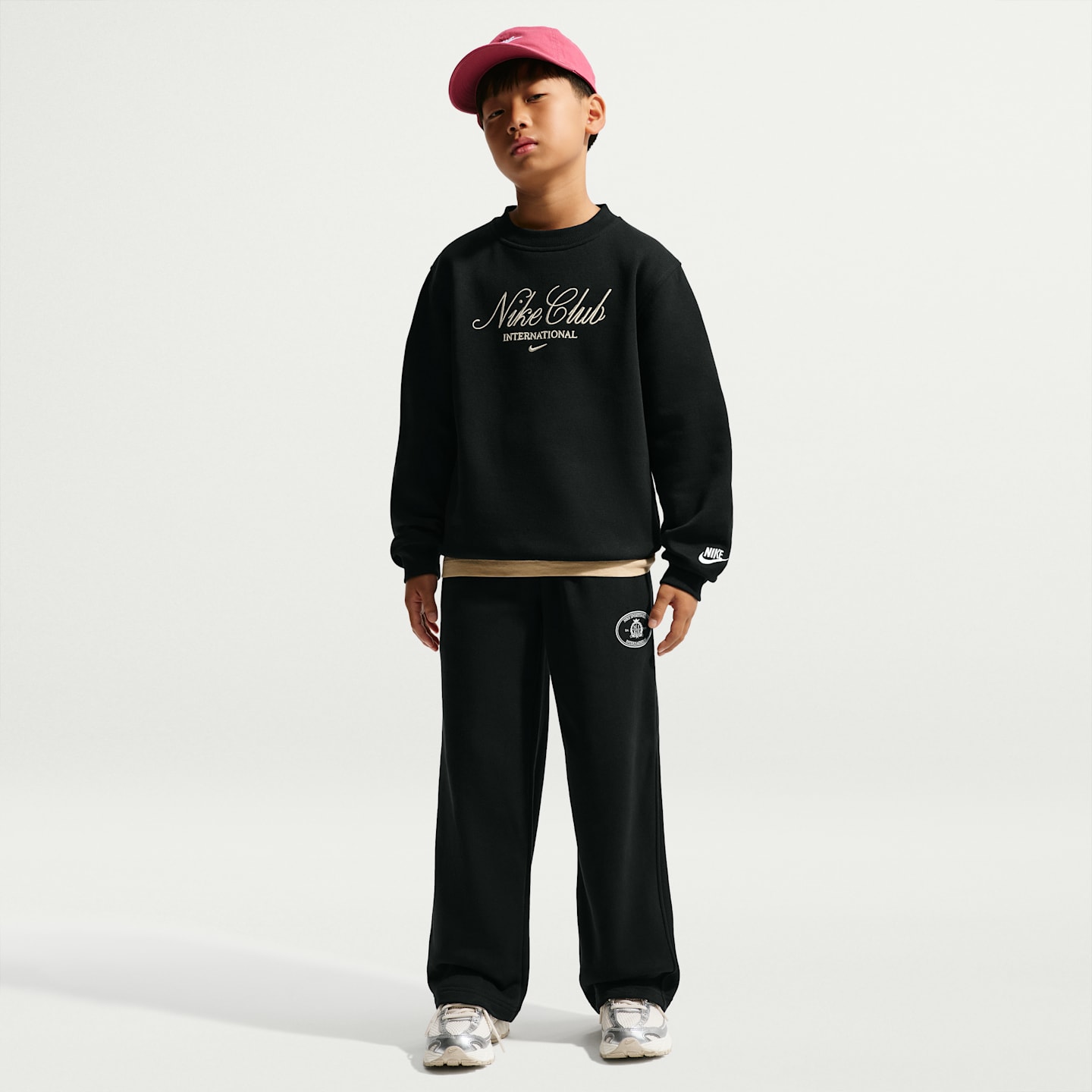 Детский флисовый свитшот Nike Sportswear, цвет: Чёрный — фото 4