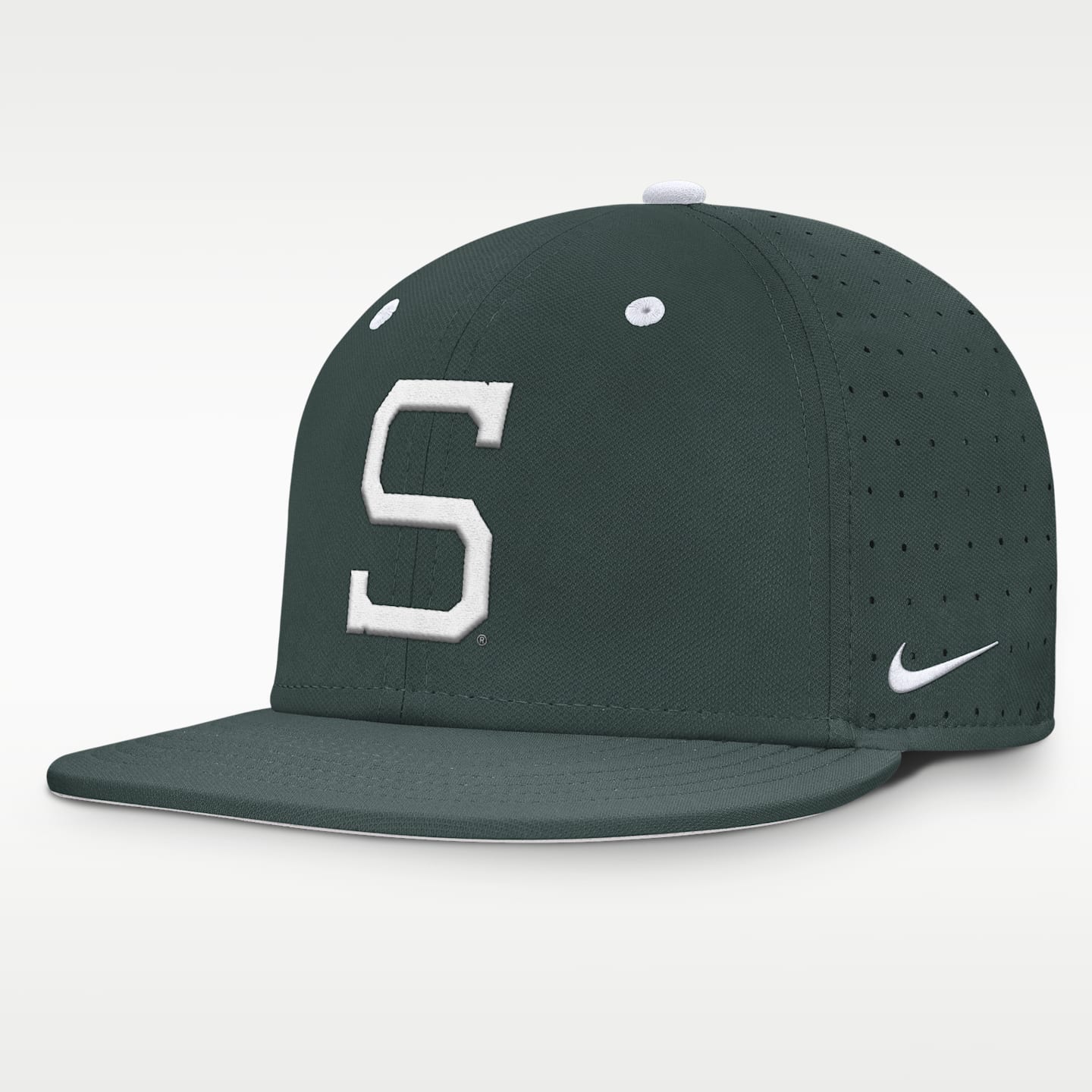 Мужская бейсболка Nike Dri-FIT College Michigan State Dugout True, цвет: Тёмно-зелёный — фото 1